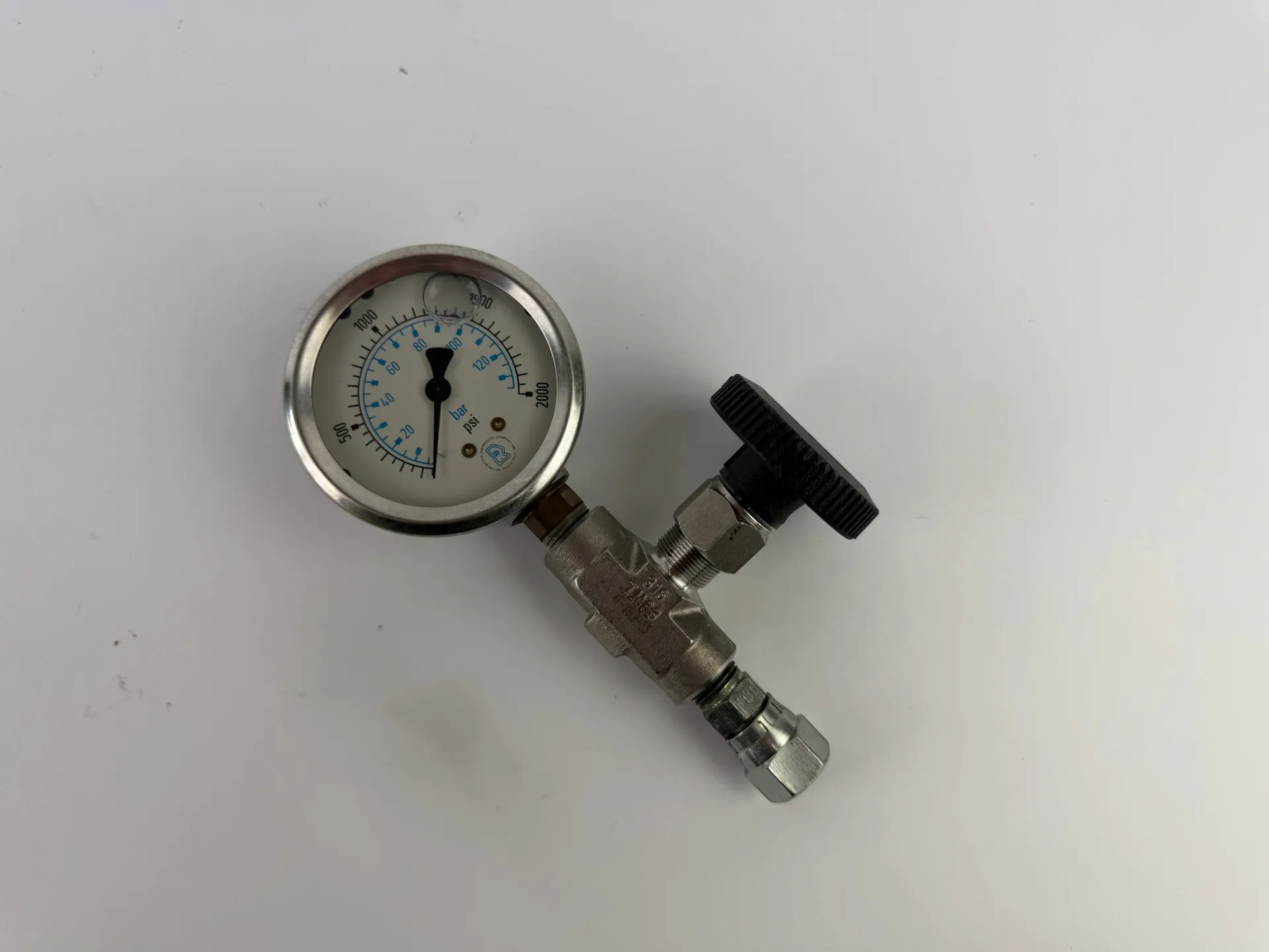 Ritter Engineering Pressure Gauge 0-2000 psi 0-150 bar Stainless Valve - Image 1