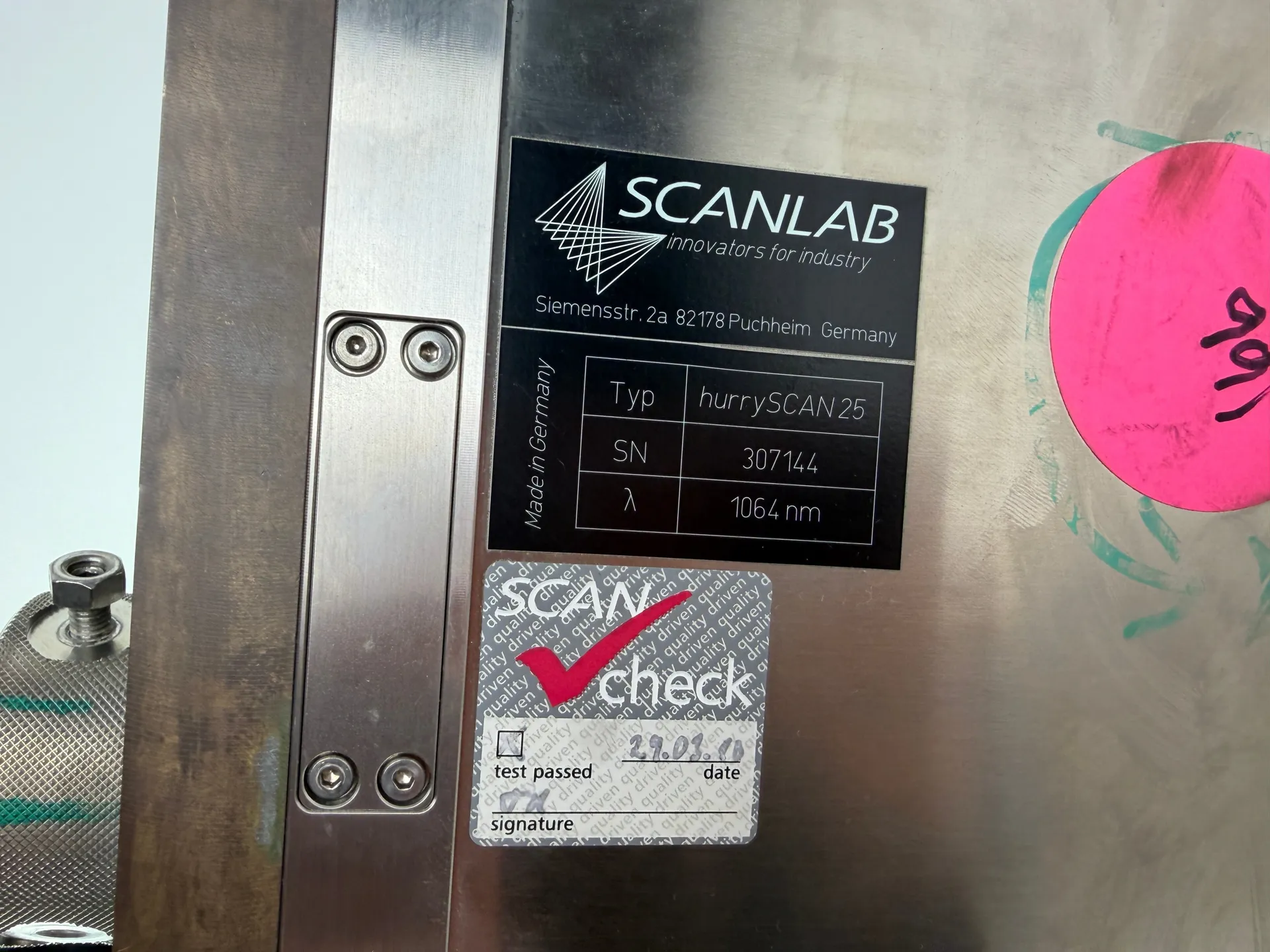 1x SCANLAB hurrySCAN 25 1064nm Galvo Laser Scan Head + SILL F-Theta Lens - Thumbnail 5