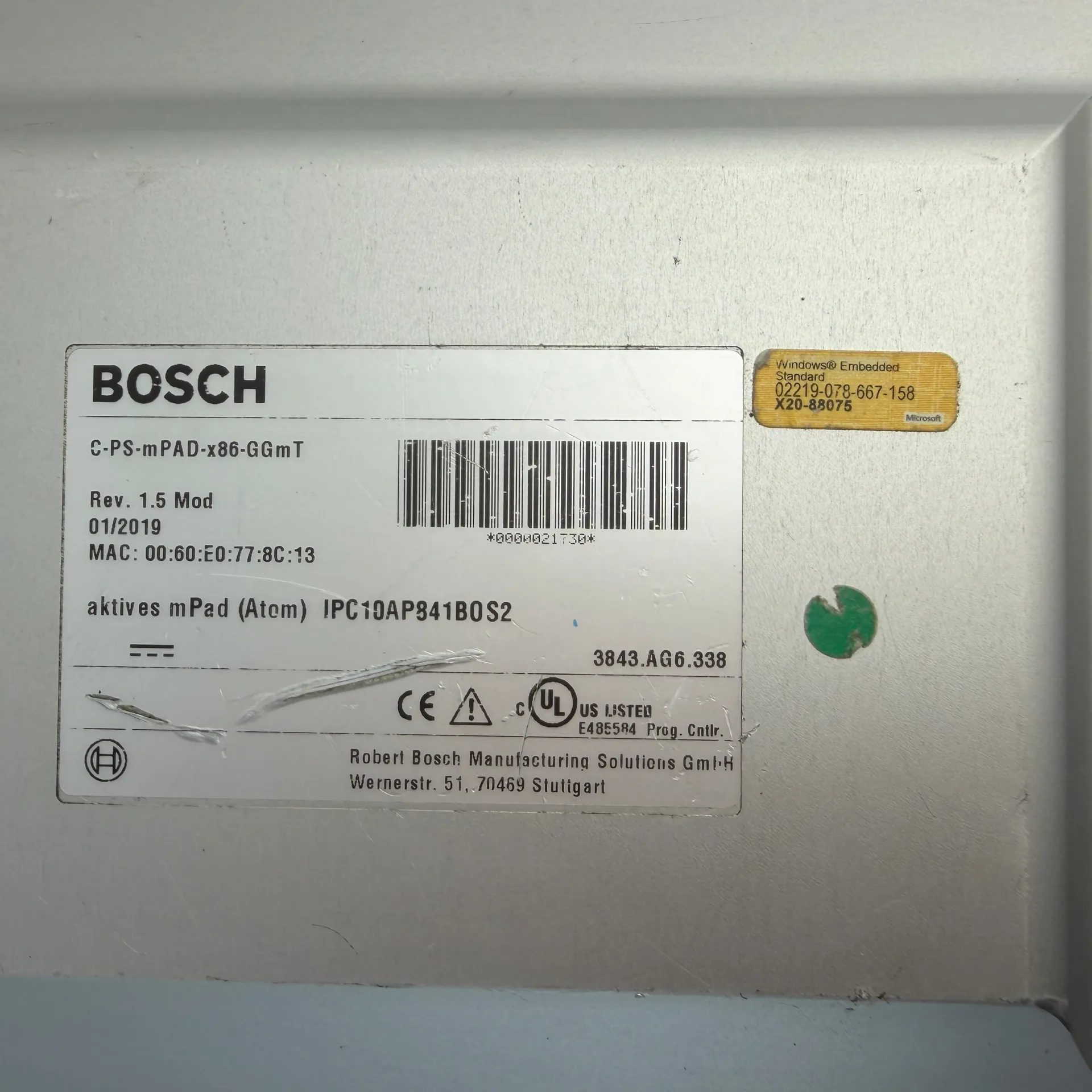Bosch mPad C-PS-mPAD-x86-GGmT 3800.590.039 HMI Touch Panel w/ Mount Cable Cut - Thumbnail 10