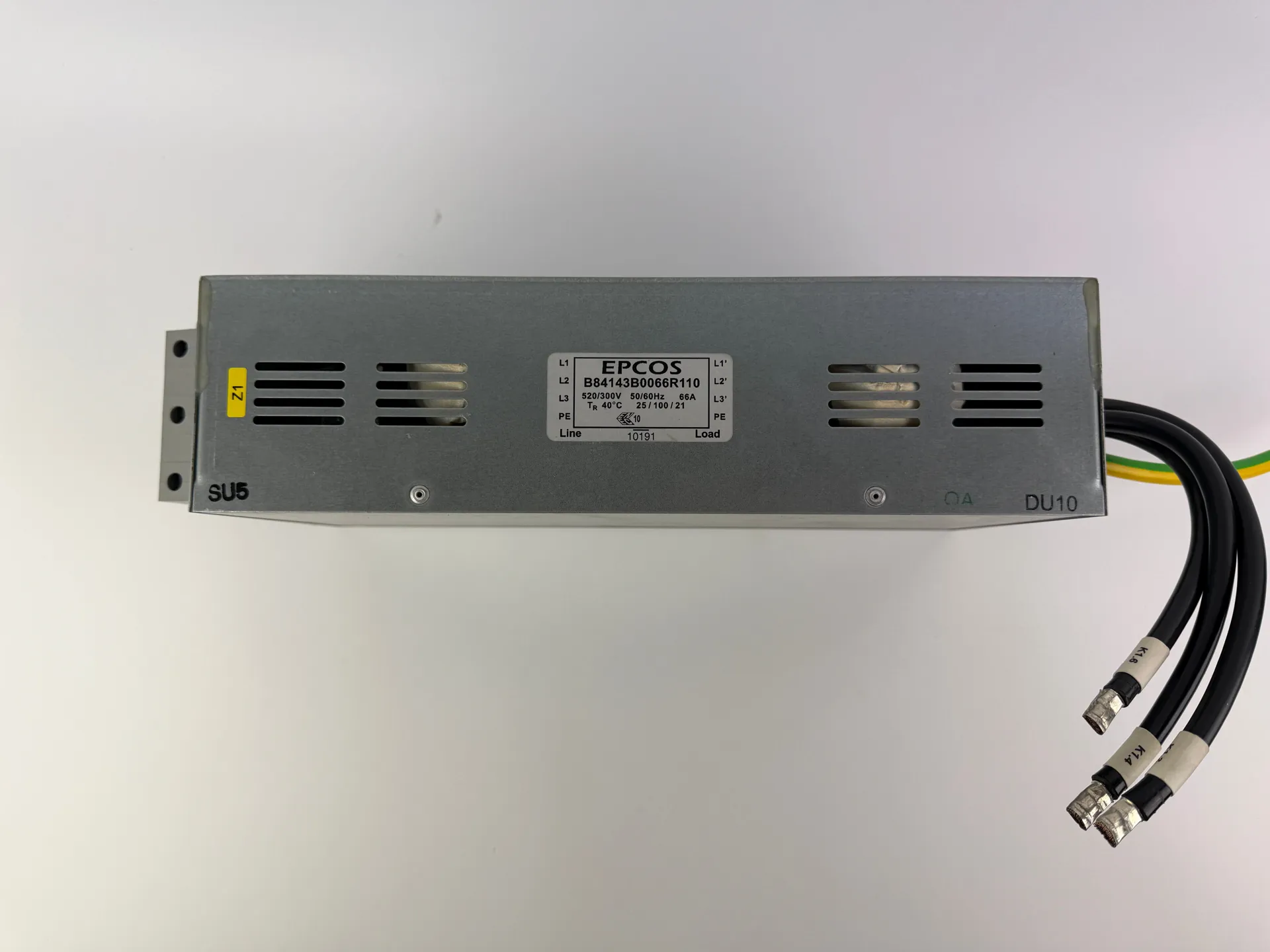 1x EPCOS B84143B0066R110 Line Filter, Mains EMI Filter, 66A, 520/300V - Image 1