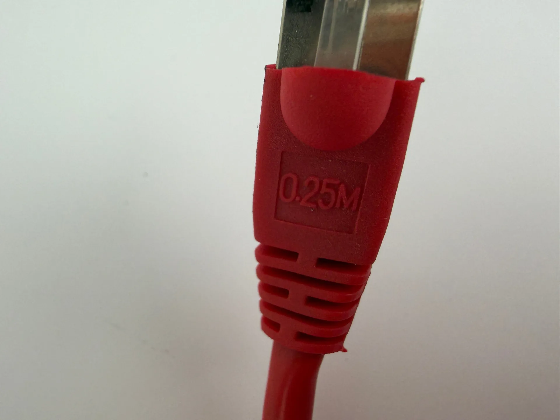 1x Inline CAT5e SFTP Ethernet Patch Cable 0.25m RJ45 Shielded 26AWG Red 300MHz - Thumbnail 6