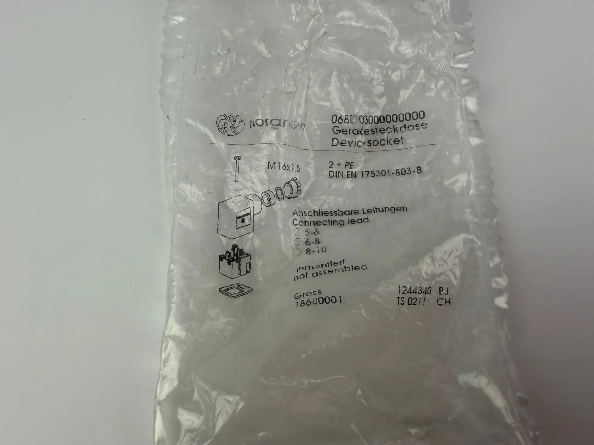 1x Norgren 0680003000000000 Electrical Plug – DIN Connector for Solenoid Valve - Thumbnail 3