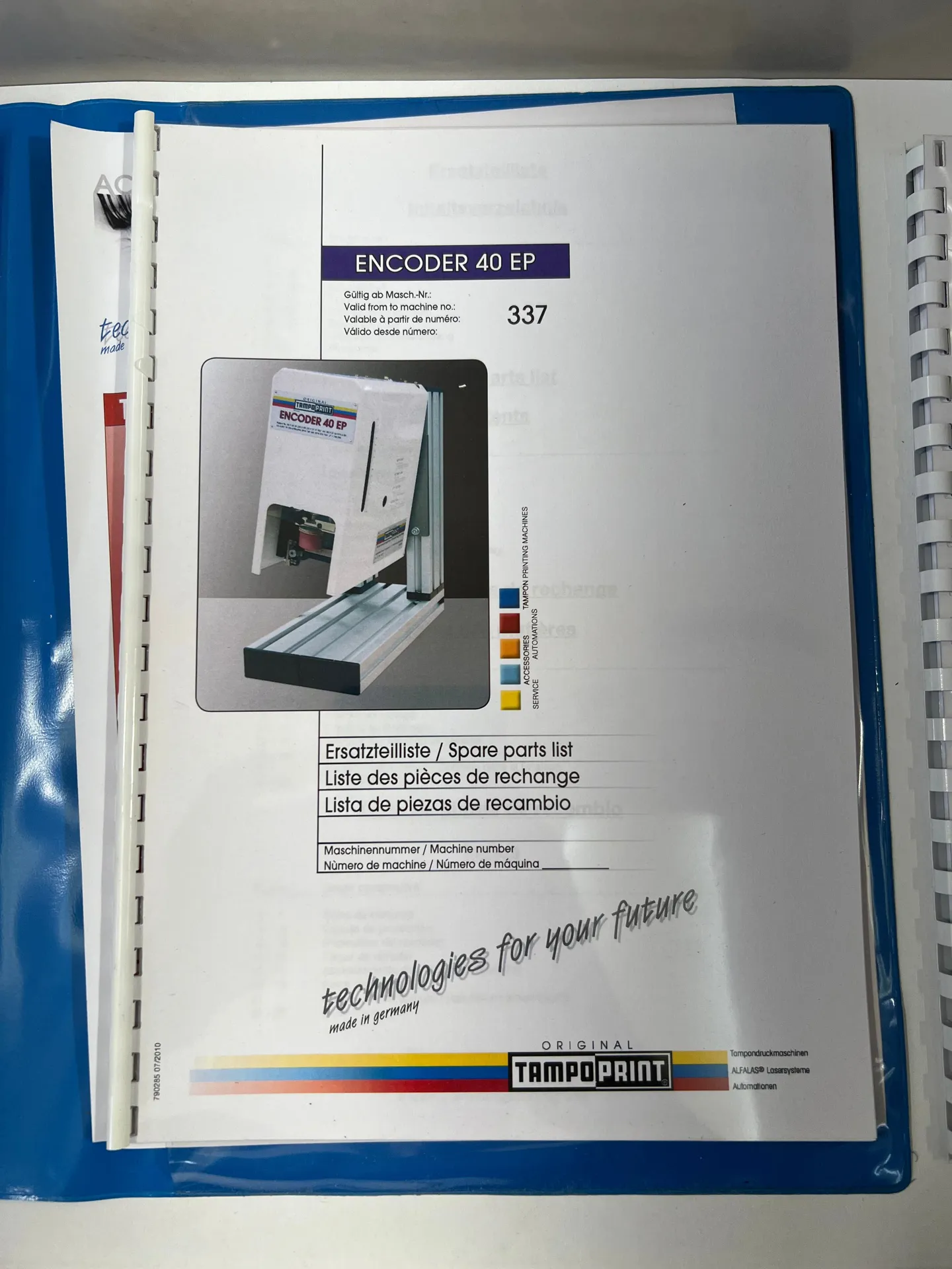 Tampoprint Encoder 40 EP – Operating Instructions, Setting Instructions & Spare Parts List - Thumbnail 4