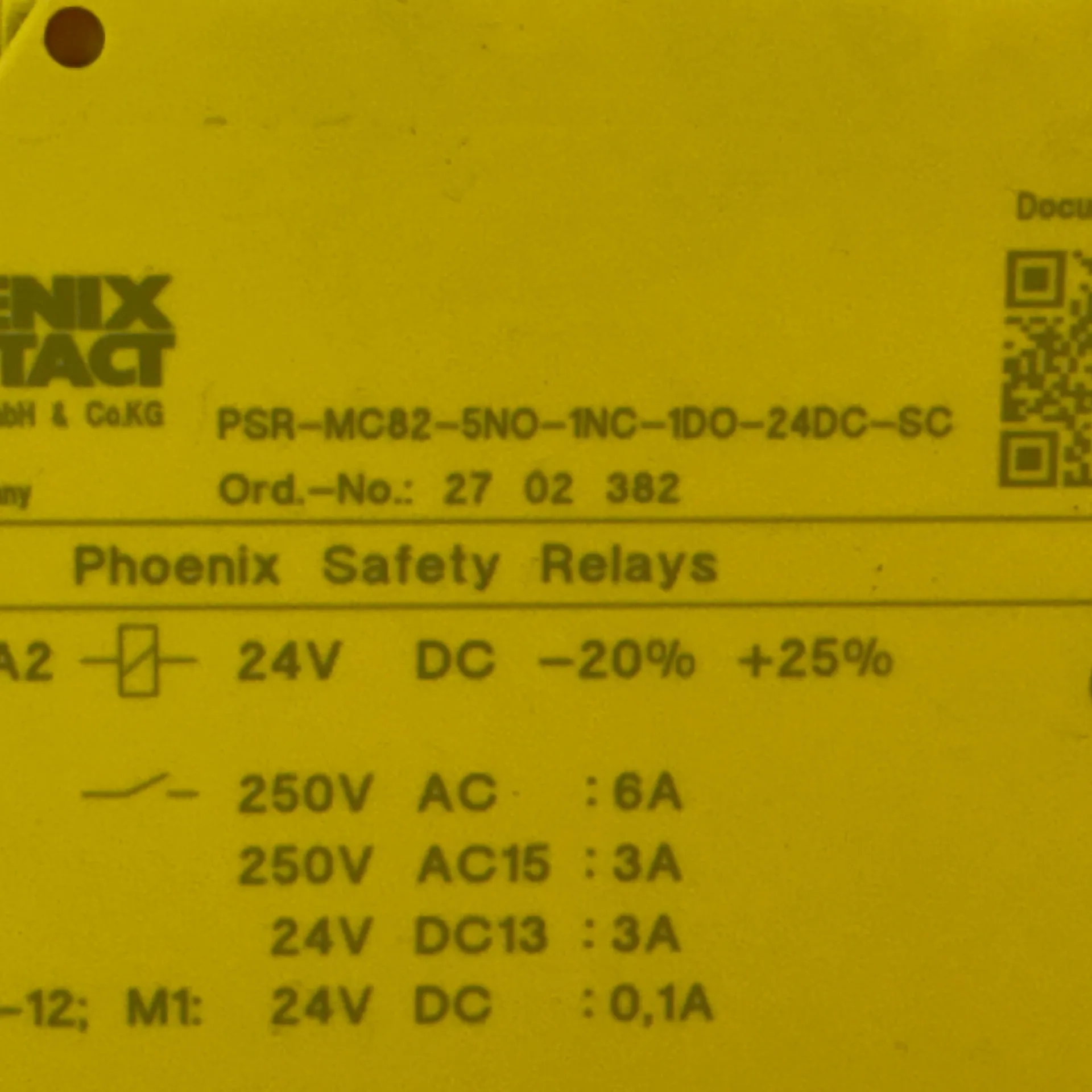 Phoenix Contact PSR-MC82-5NO-1NC-1DO-24DC-SC Safety Relay Module SIL3