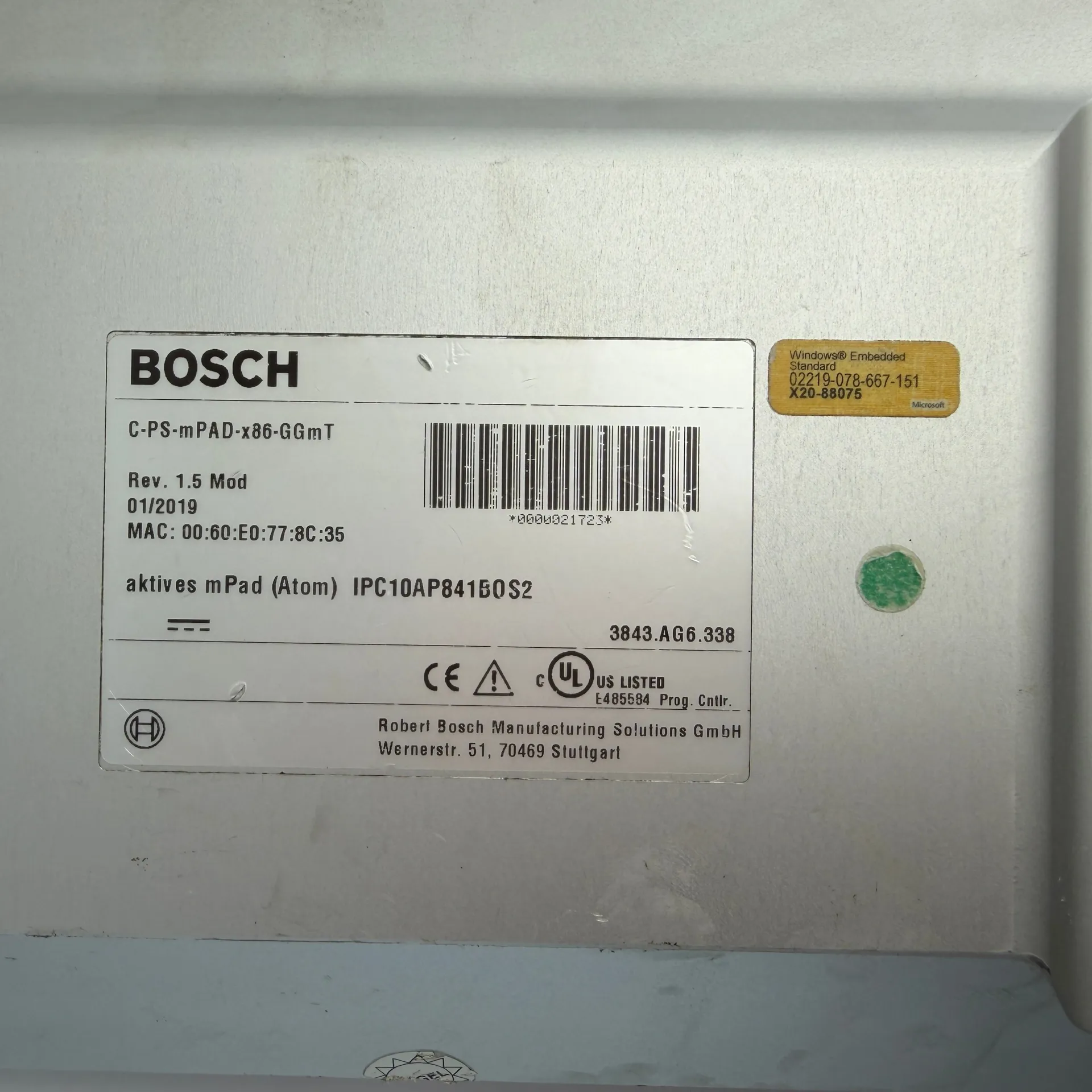 Parts/Repair Bosch C-PS-mPAD-x86-GGmT IPC10AP841B0S2 HMI Touch Panel - Thumbnail 10