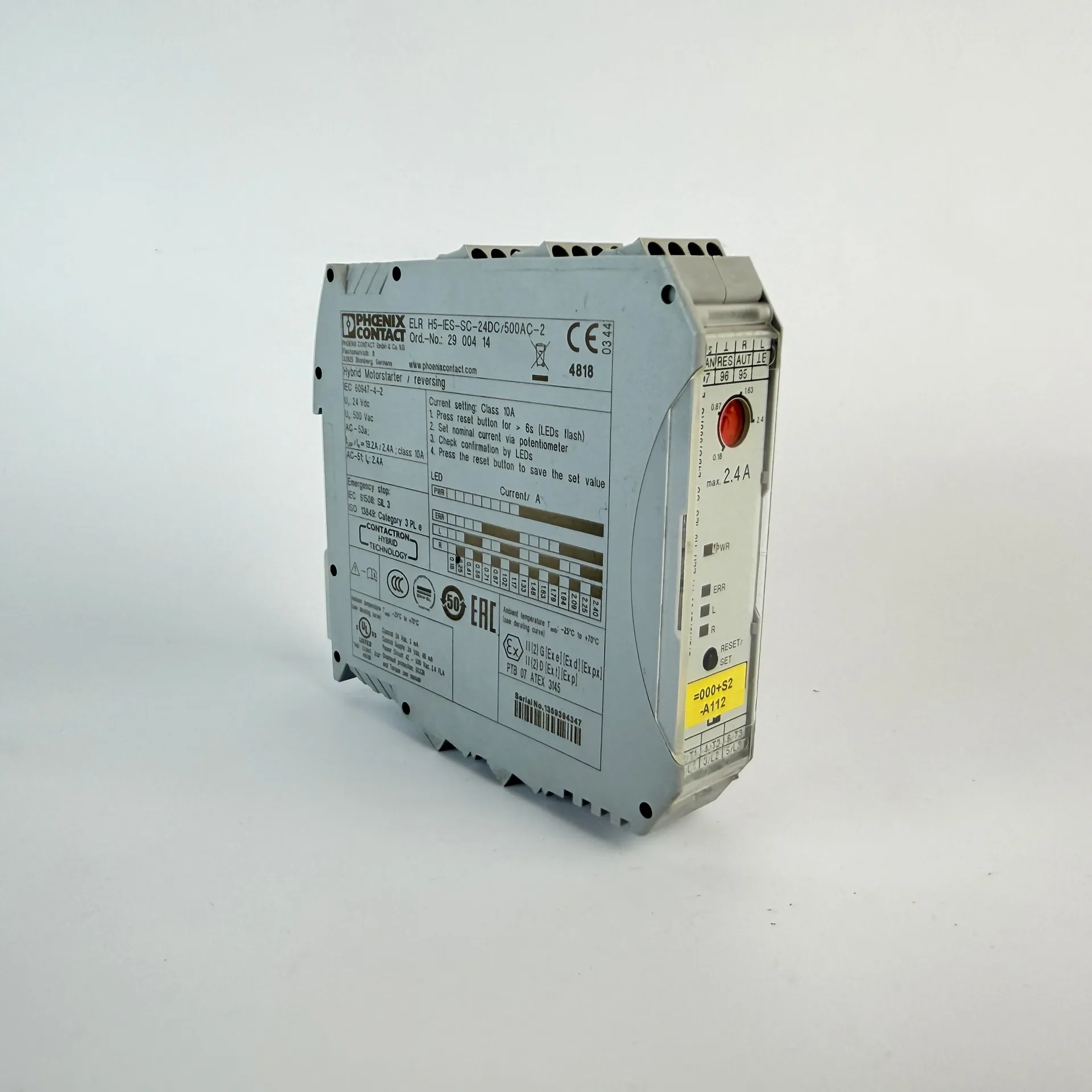 Phoenix Contact ELR H5-IES-SC-24DC/500AC-2 2900414 Hybrid Motor Starter Reversing - Image 1