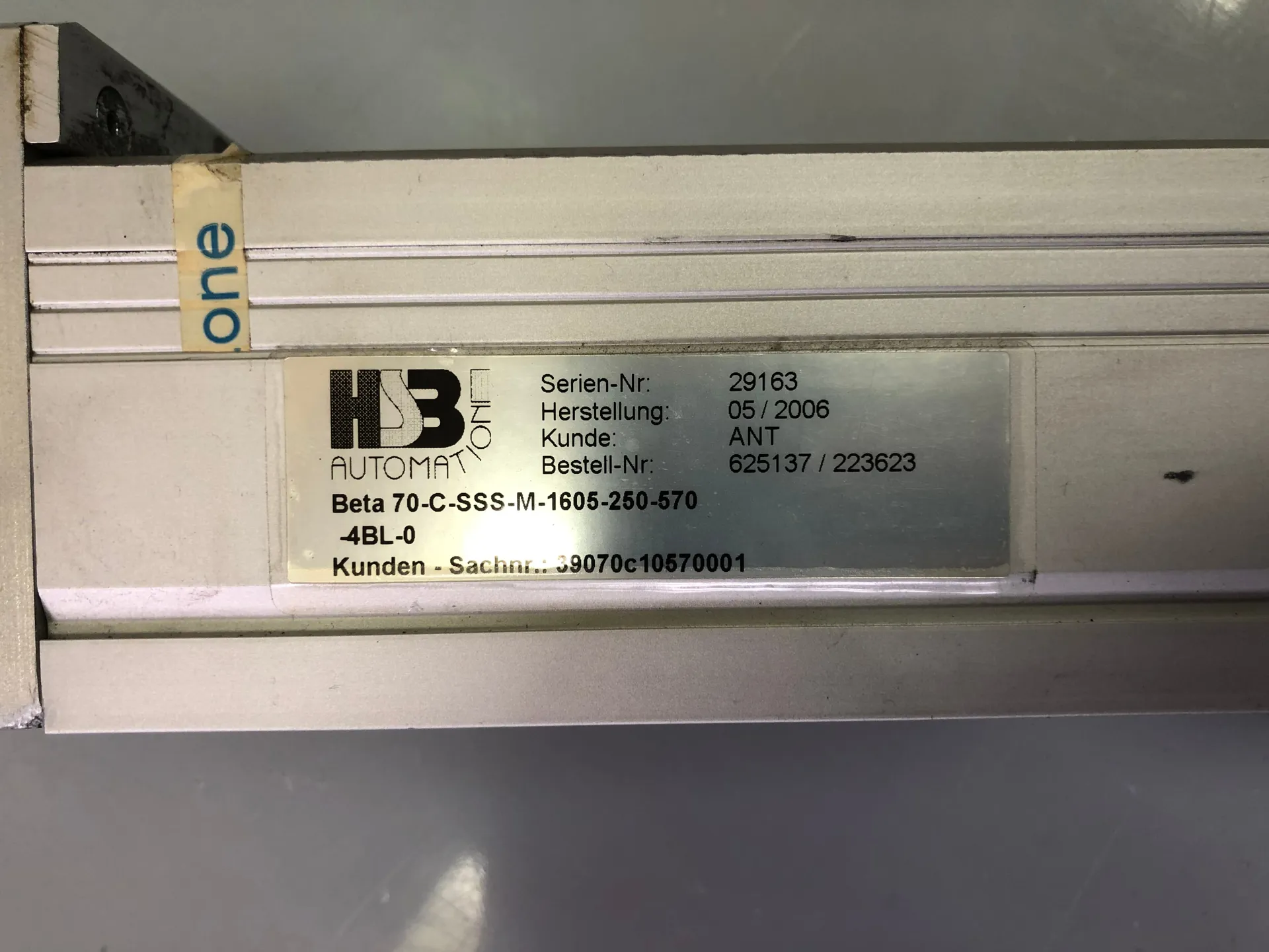 HSB Automation 70-C-SSS-M-1605-250-570-4BL-0 Linear Unit with SSD AC M2n 0150-4/1-3 Servomotor - Thumbnail 10
