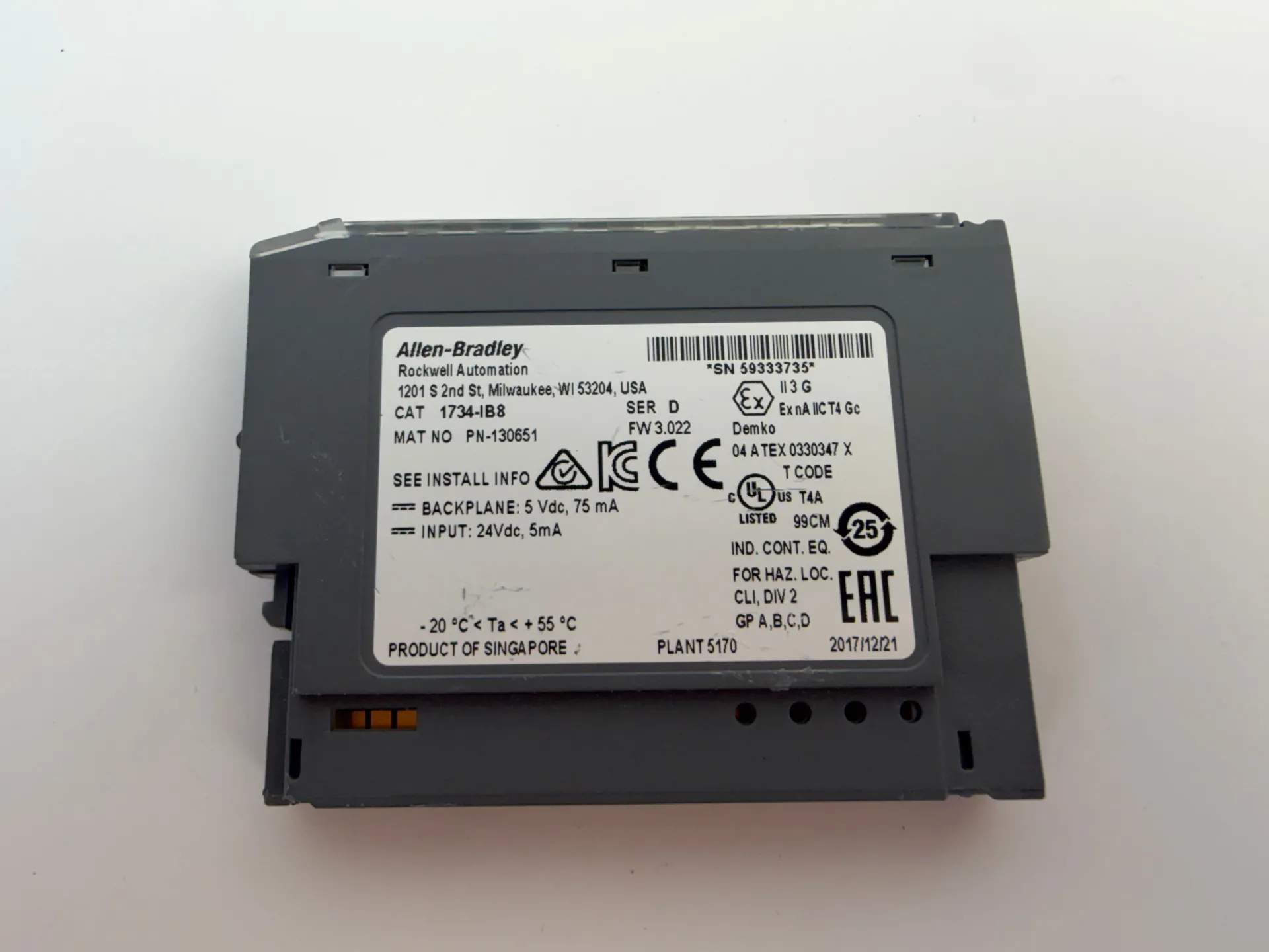 Allen-Bradley 1734-IB8 Series D POINT I/O 8-Point 24V DC Sink Digital Input Module - Thumbnail 4