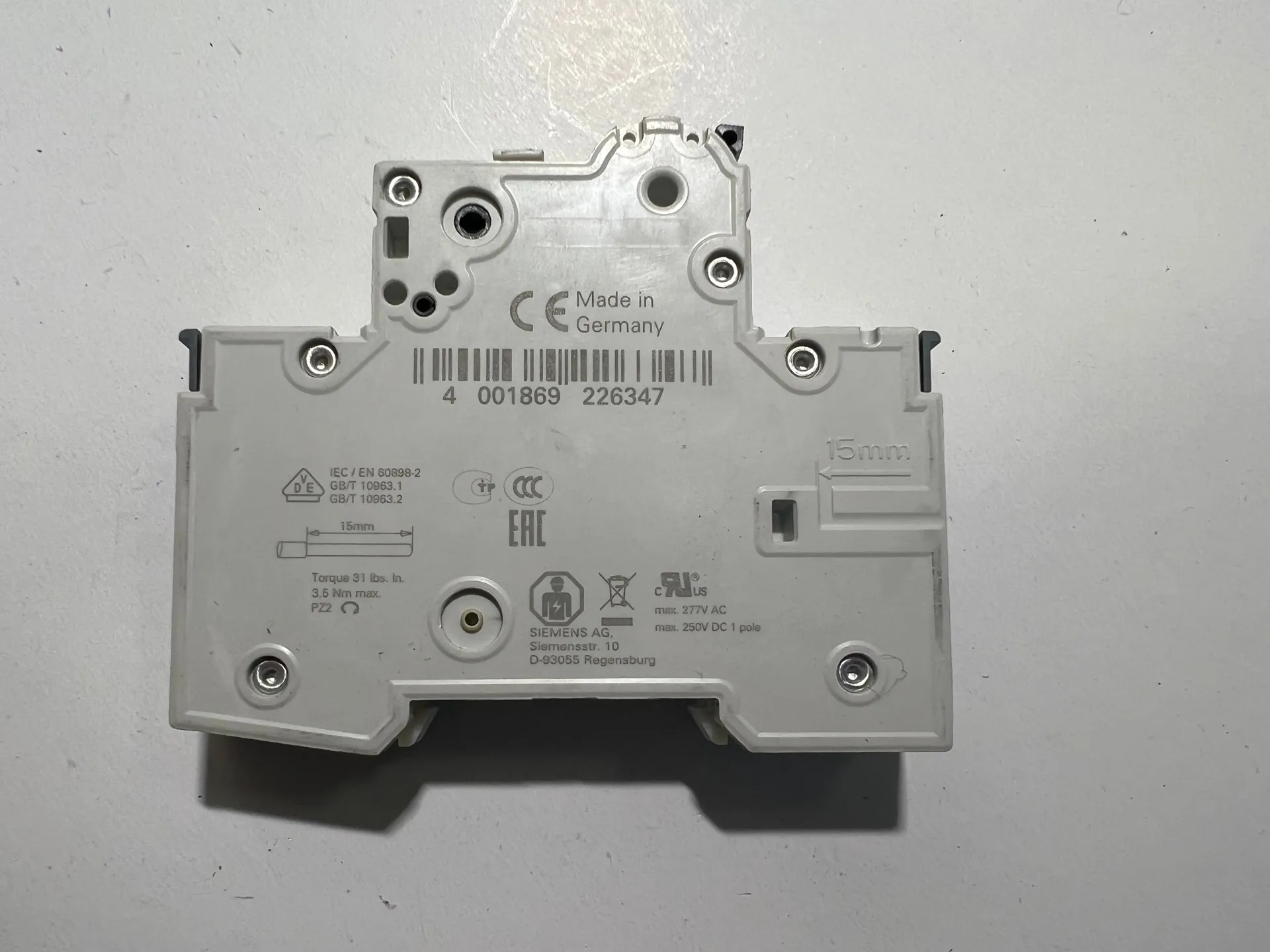 Siemens 5SY5102-7 MCB C2 Circuit Breaker