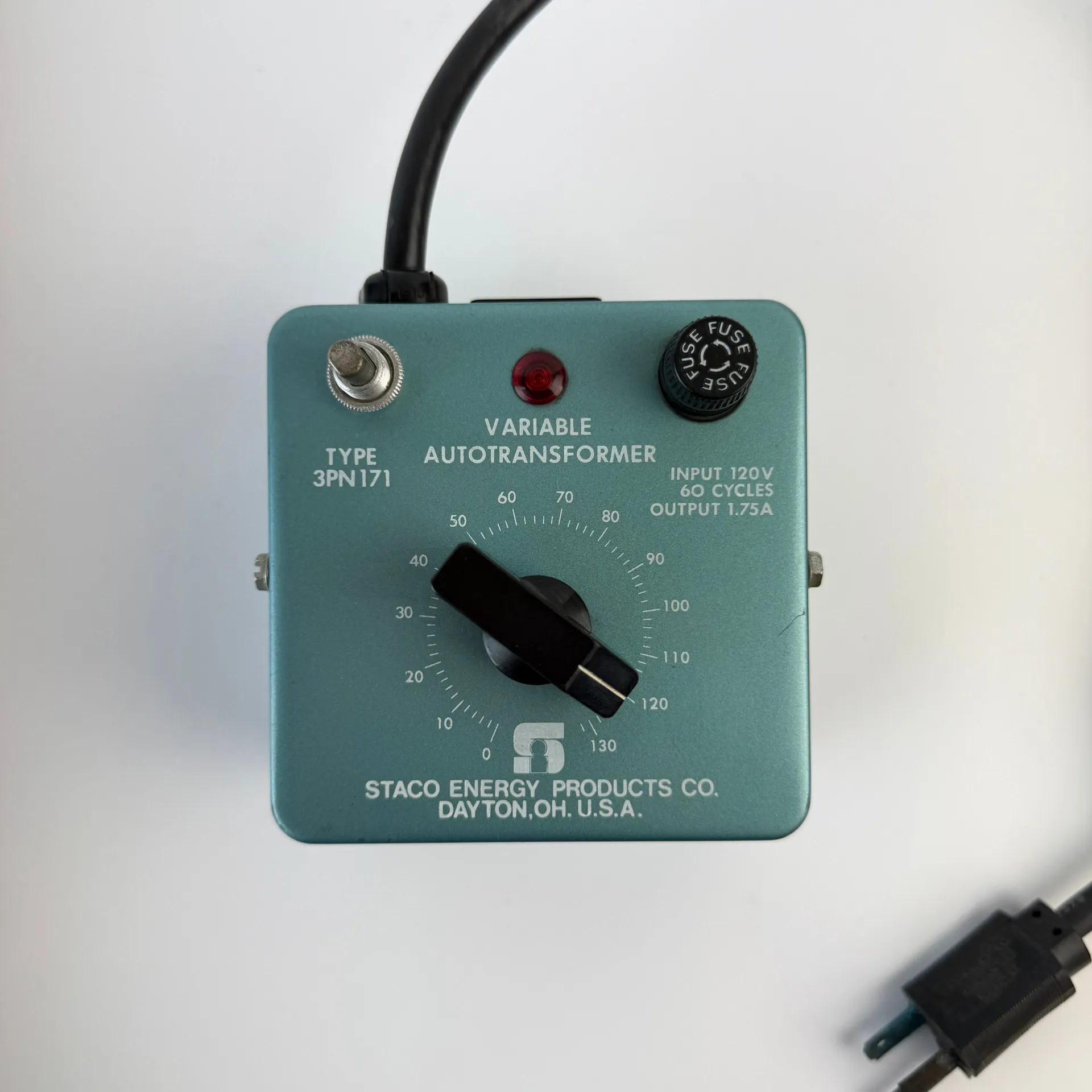 Staco Energy 3PN171 Variable Autotransformer 120V 1.75A 0-130V AC - Thumbnail 3