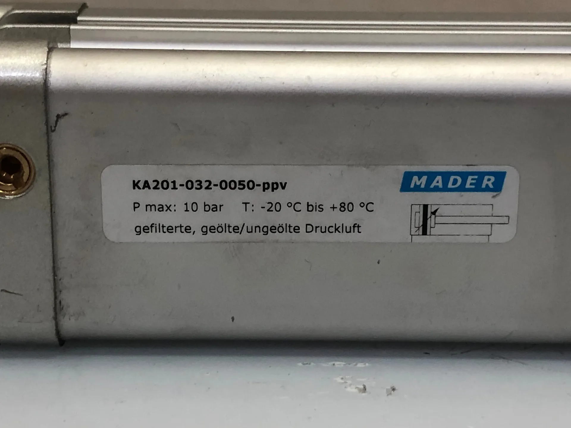 Mader KA201-032-0050-PPV Pneumatic Cylinder - Thumbnail 3