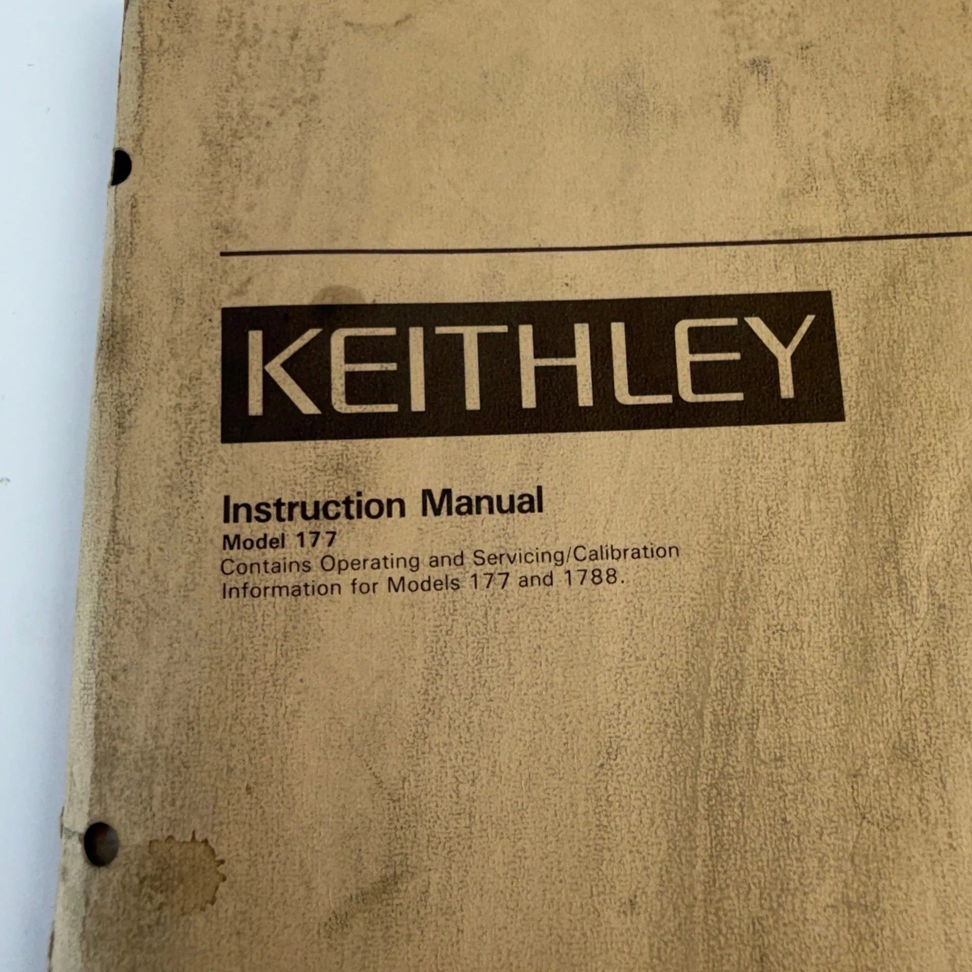 Keithley 29683 Model 177 Microvolt Digital Multimeter Instruction Service Calibration Manual - Image 1