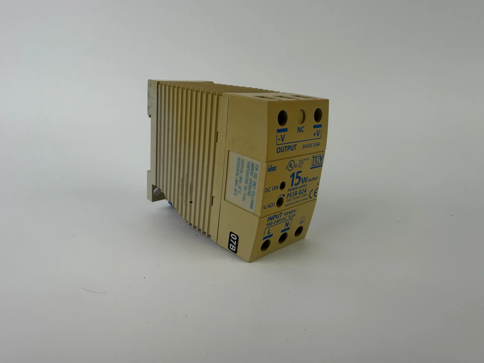 IDEC PS5R-B24 Power Supply 24VDC 0.6A 15W 100-240VAC Industrial PSU - Thumbnail 2