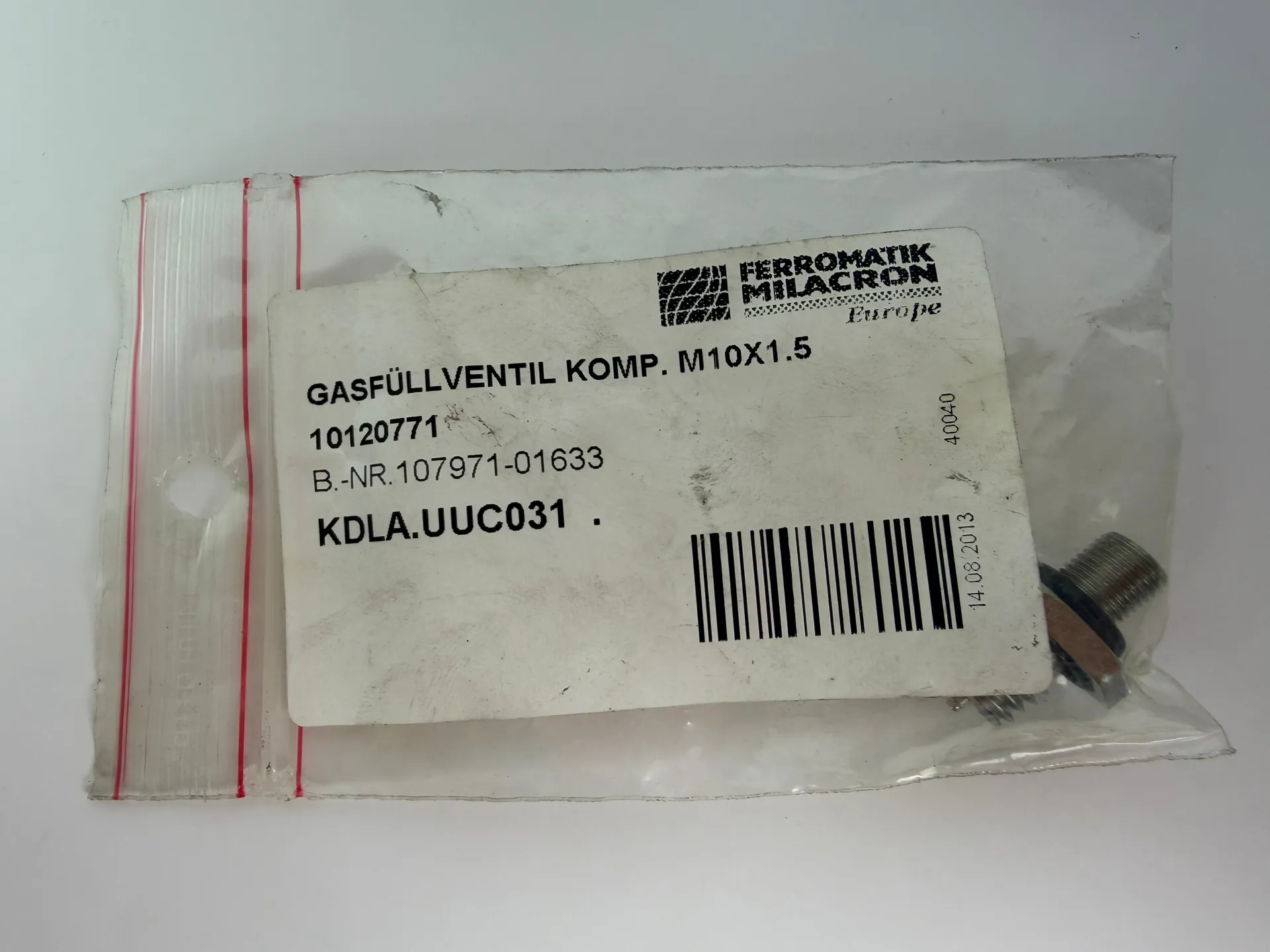 Ferromatik Milacron Gas Filling Valve M10x1.5 10120771 Injection Molding Part - Thumbnail 4