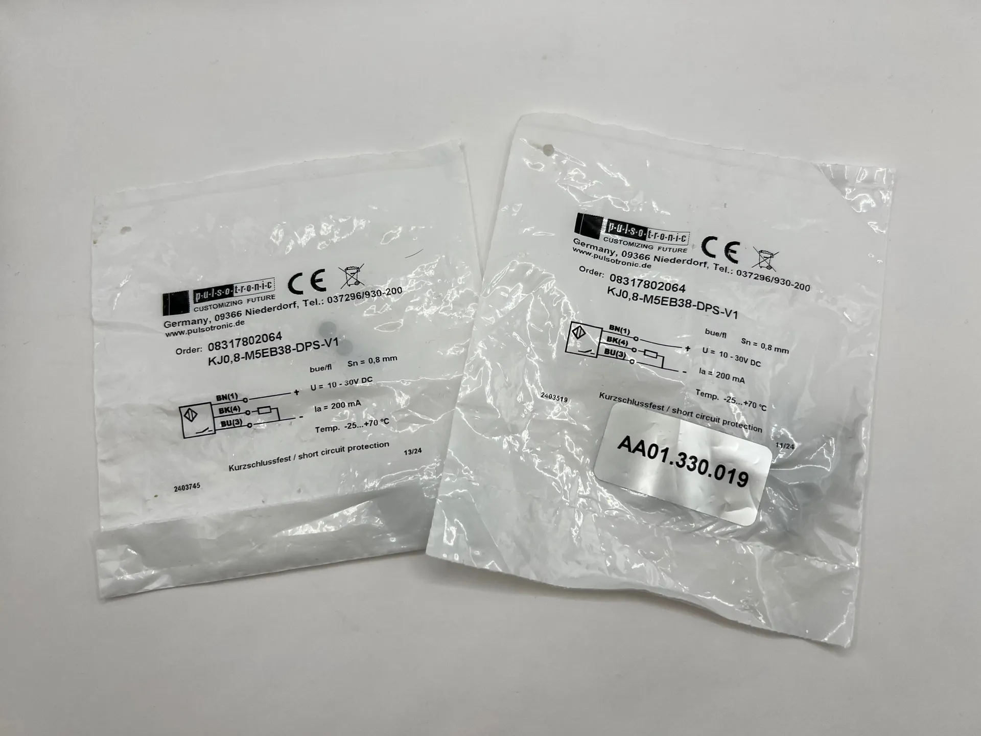 1x Pulsotronic 08317802064 Proximity Sensor KJ8-M5EB38-DPS-V1 - Thumbnail 4