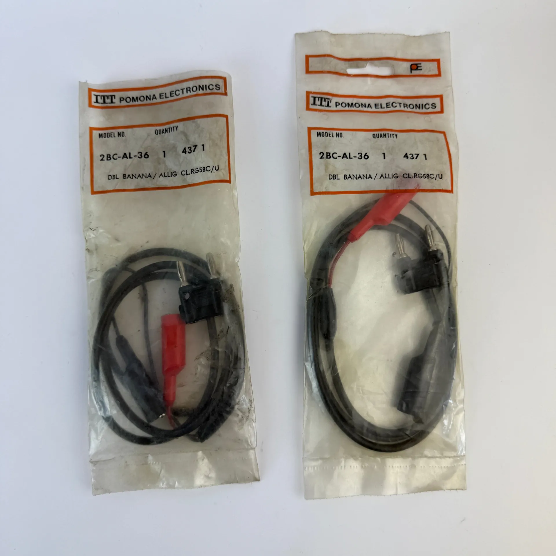 Pomona Electronics 2BC-AL-36 Double Banana to Alligator Clip Test Lead 36" – Lot of 2 - Image 1
