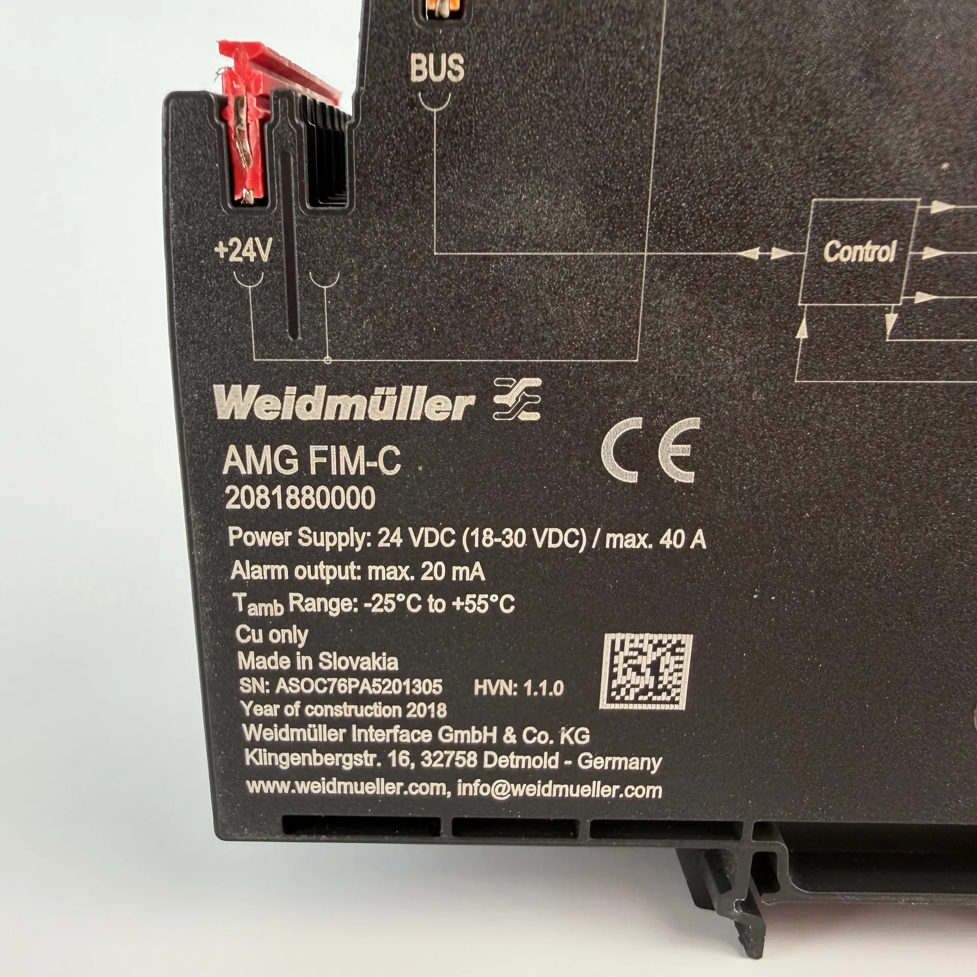 Weidmuller AMG FIM-C 2081880000 24VDC 40A Power Supply Interface Module - Image 1
