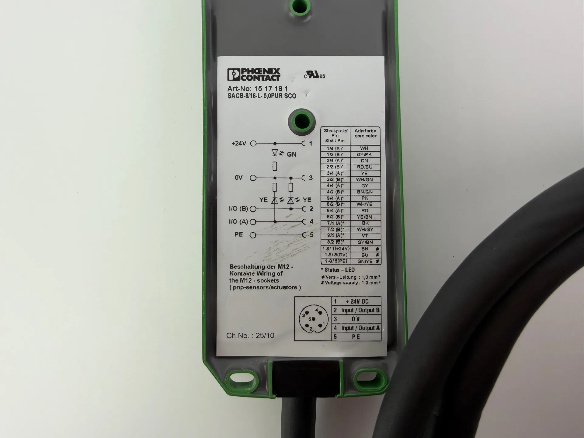 PHOENIX CONTACT Sensor / Actuator Box SACB-8/16-L-5,0PUR SCO – Art. No. 1517181 - Thumbnail 3