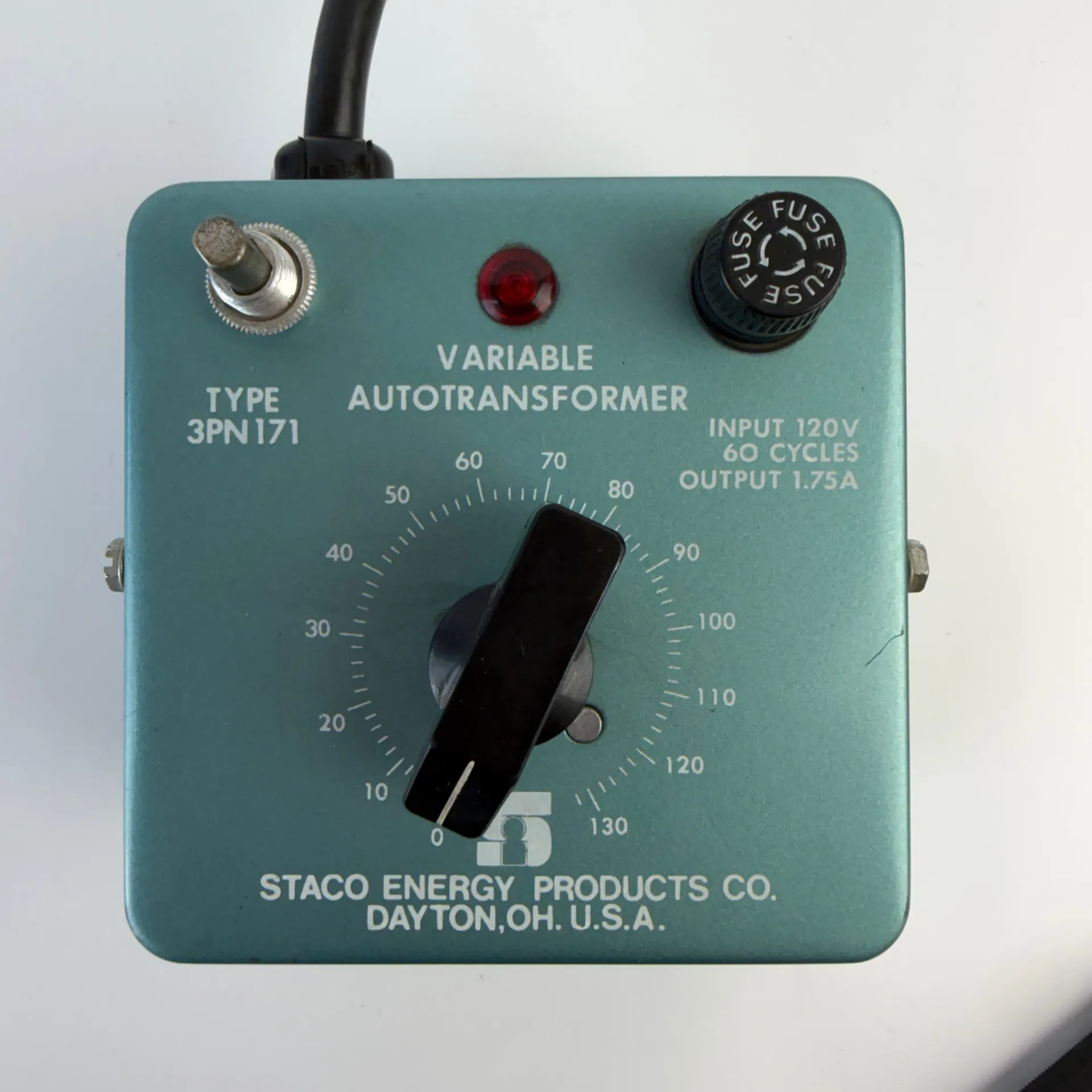 Staco Energy 3PN171 Variable Autotransformer 120V 1.75A 0-130V AC - Thumbnail 4