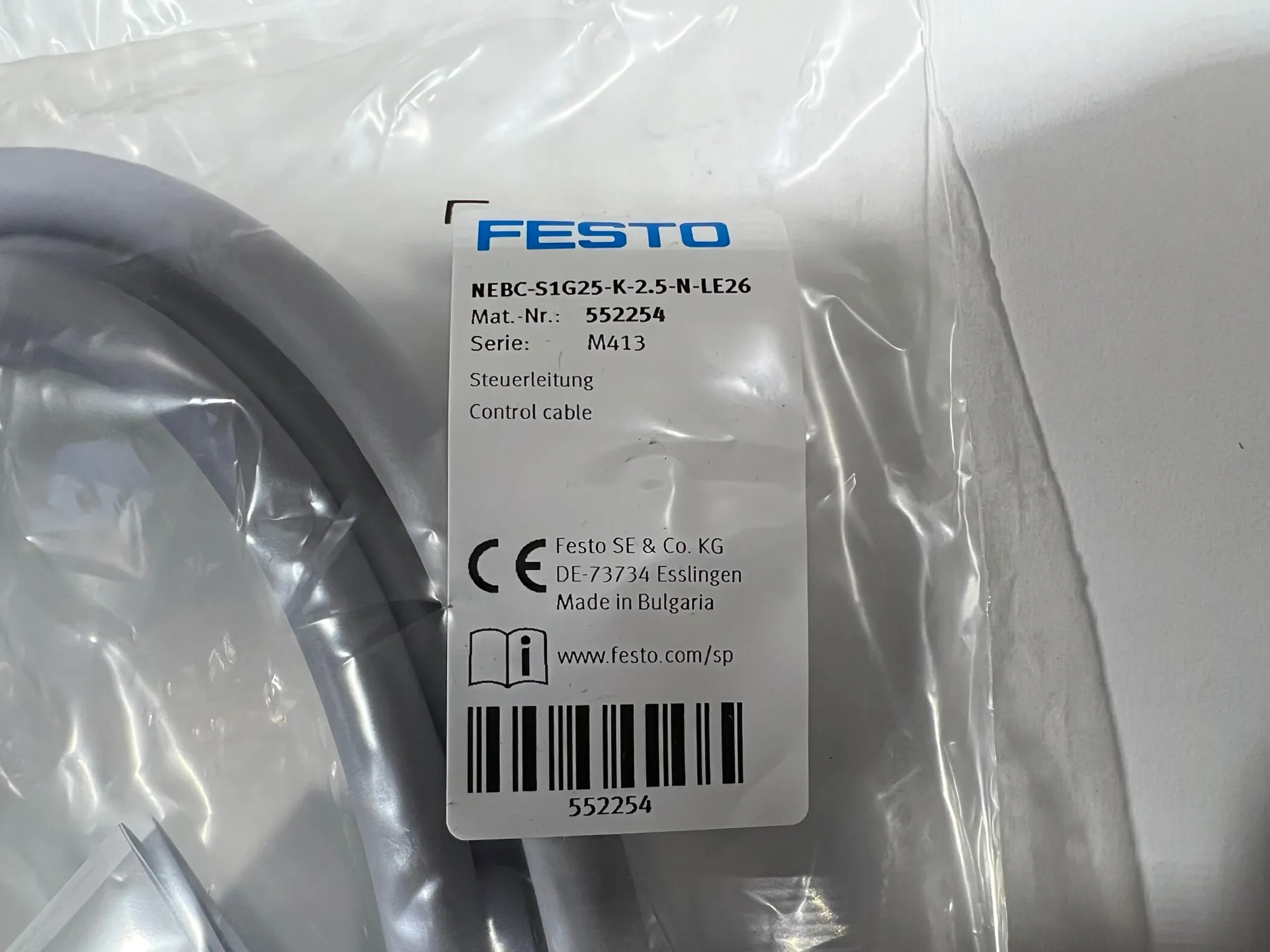 NEW in Box FESTO NEBC-S1G25-K-2.5-N-LE26 552254   NEBCS1G25K25NLE26 - Thumbnail 3