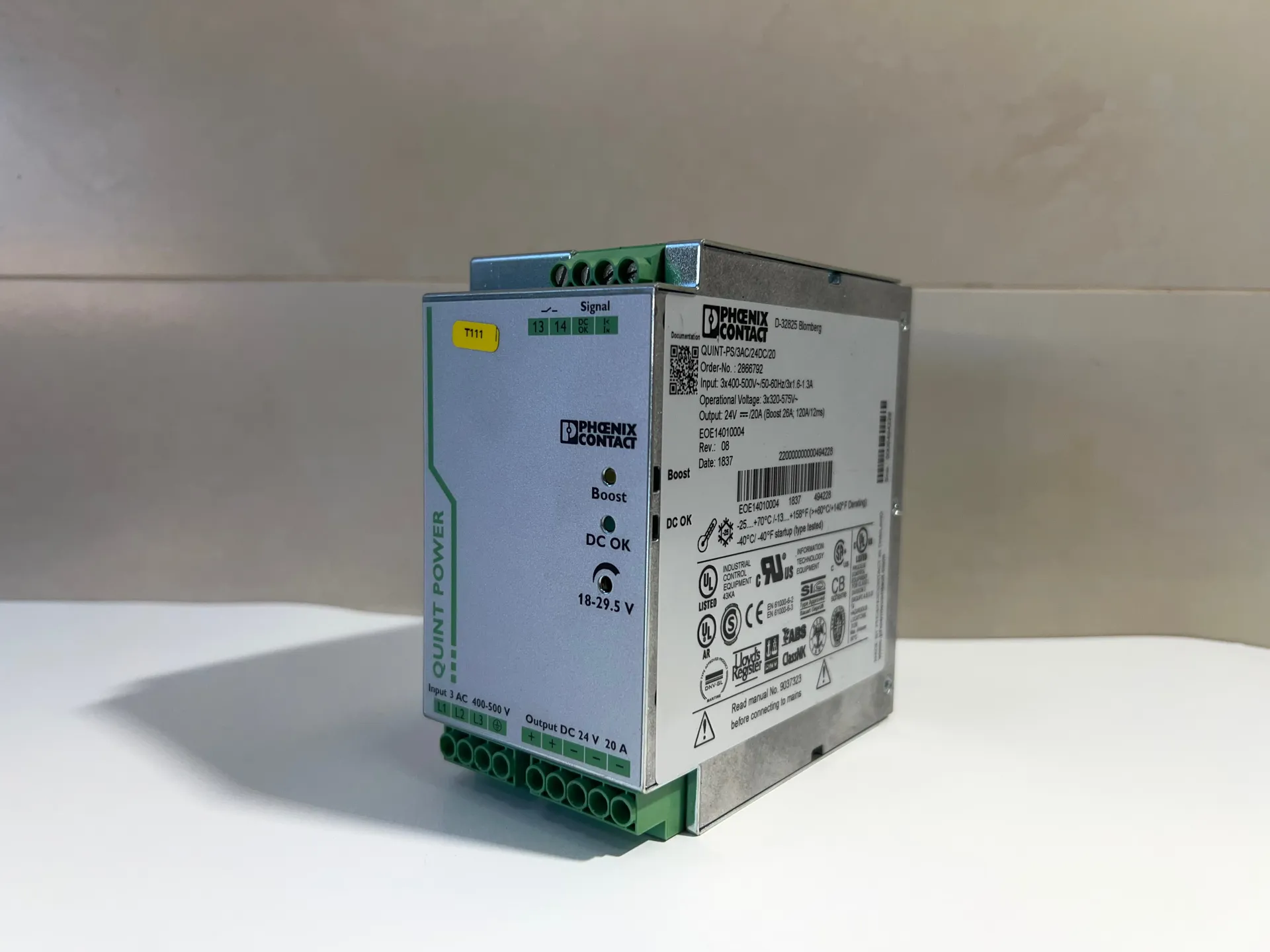 Phoenix Contact QUINT-PS/3AC/24DC/20 Power Supply Unit 2866792 - Image 1