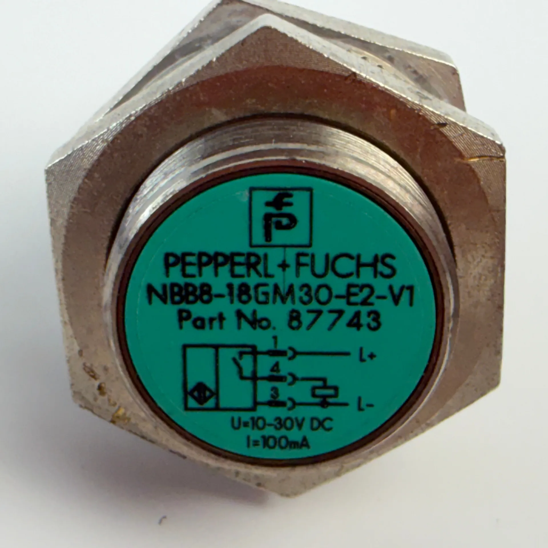 Pepperl+Fuchs NBB8-18GM30-E2-V1 87743 Inductive Proximity Sensor M18 PNP NO 8mm - Thumbnail 5