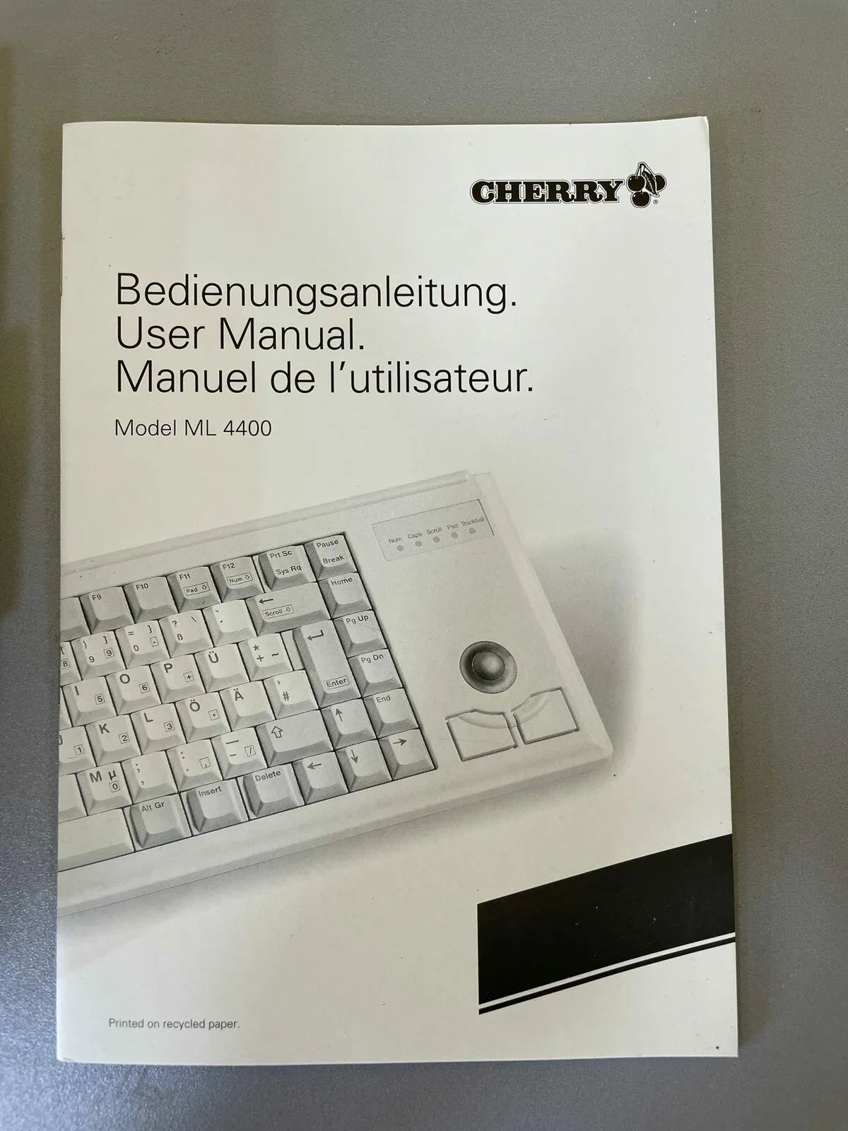 Cherry G84-4400 Compact Keyboard with Integrated Touchpad – G844400LUBEU0 - Thumbnail 3