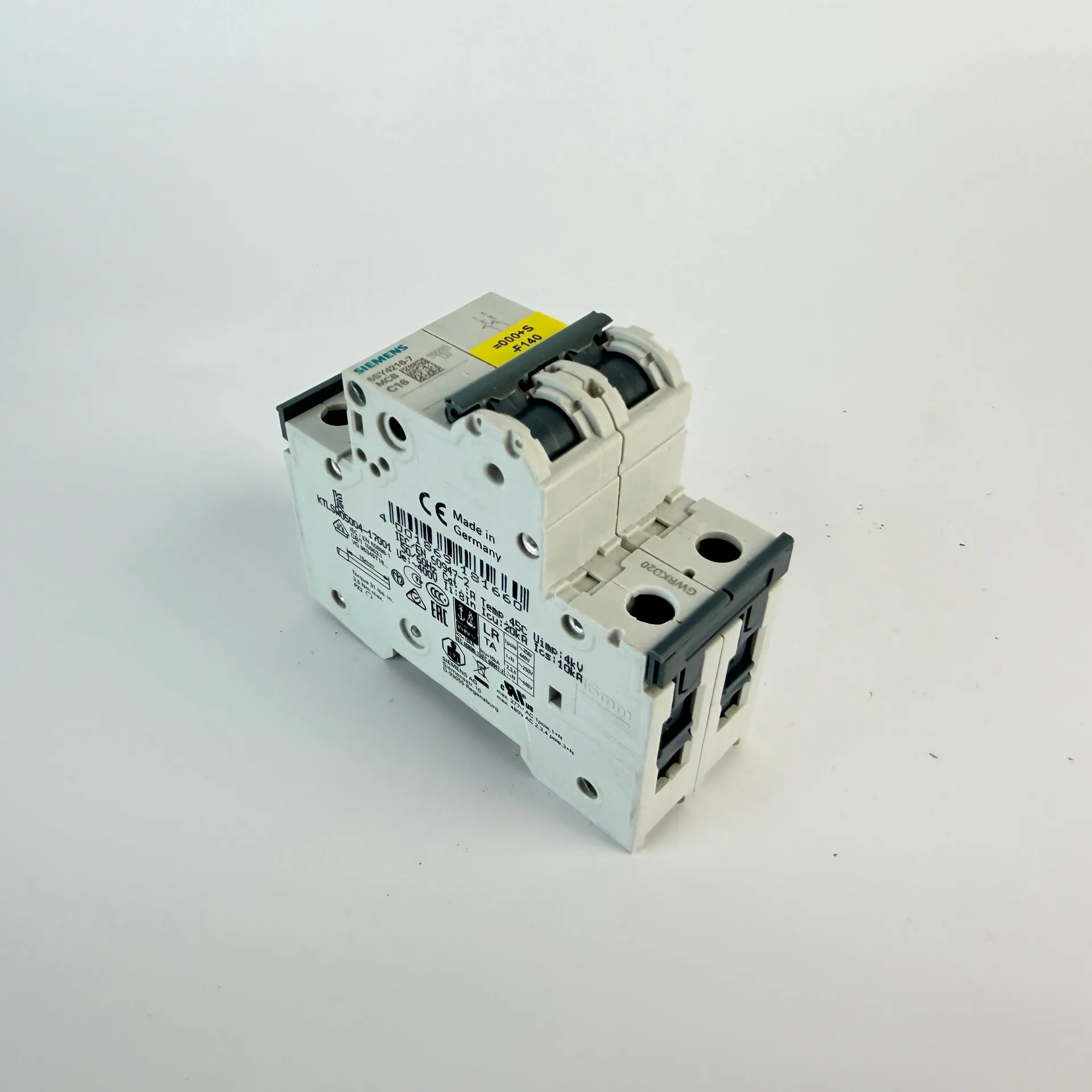 1x Siemens 5SY4216-7 2 Pole MCB C16 16A Circuit Breaker 10kA 400V AC - Thumbnail 2