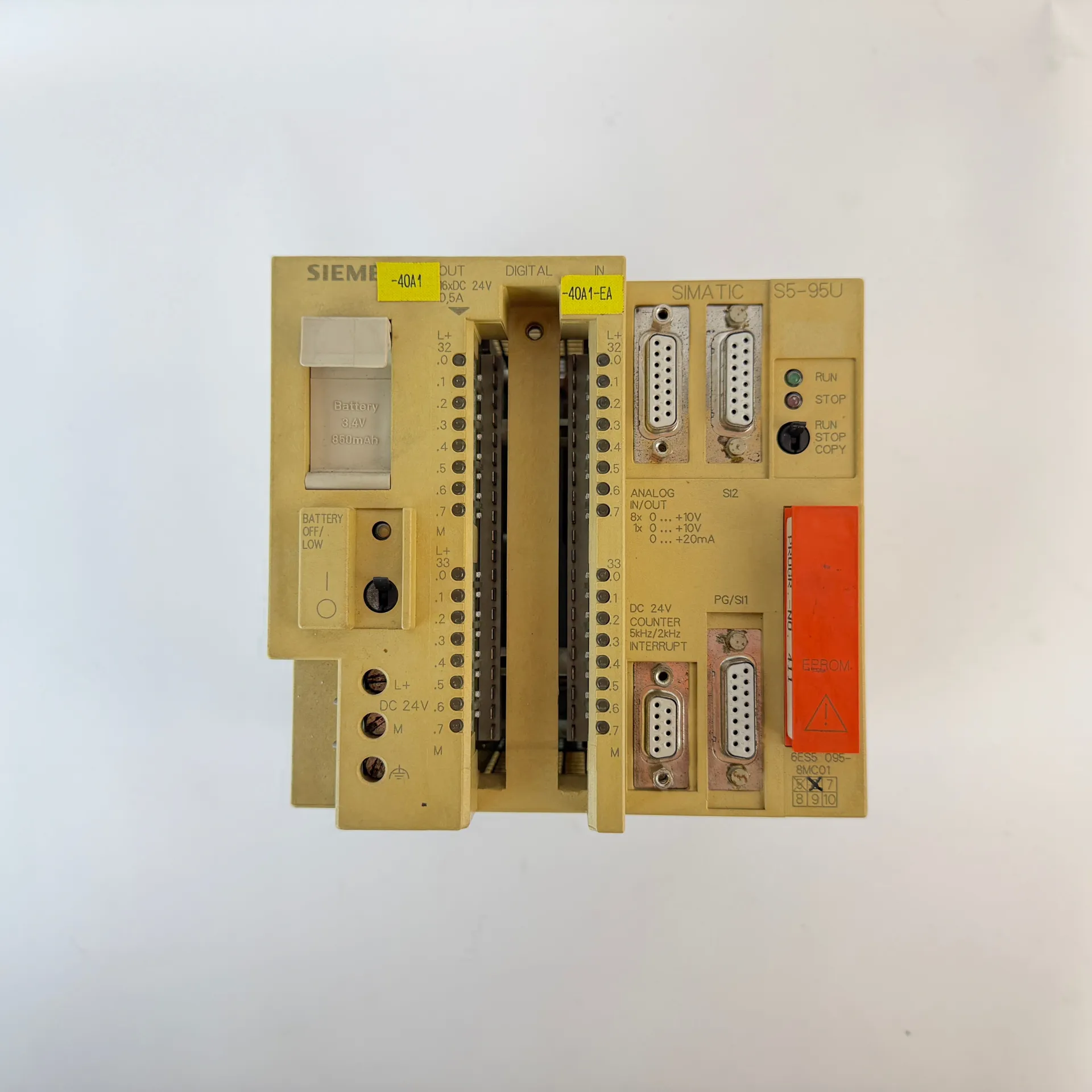 Siemens SIMATIC S5-95U 6ES5 095-8MC01 Compact PLC CPU with EPROM Module - Image 1