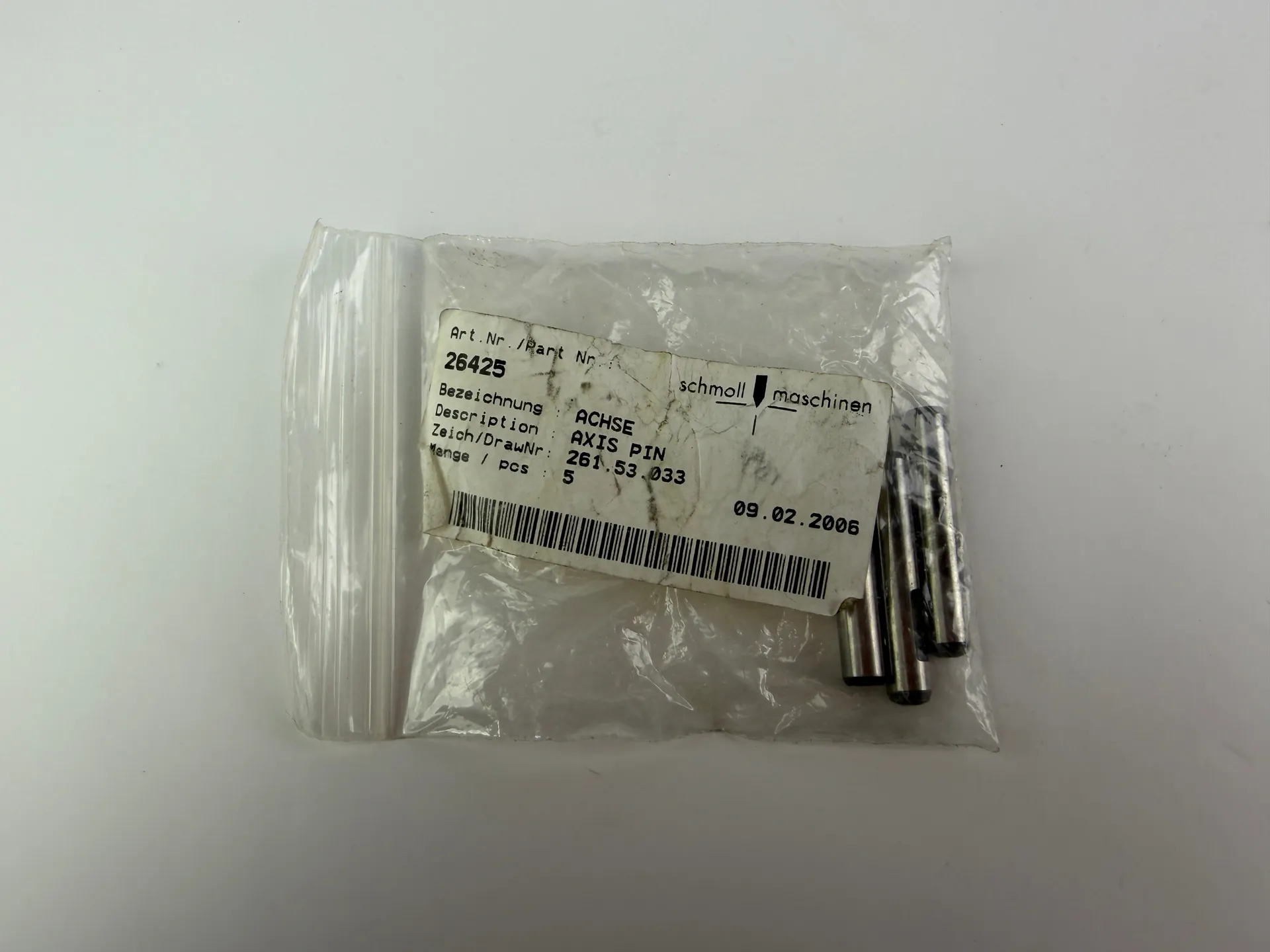 Schmoll Maschinen 26425 Axis Pin – ACHSE – 3 Pieces - Image 1
