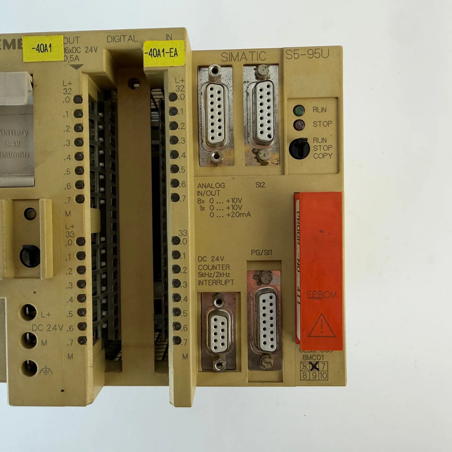Siemens SIMATIC S5-95U 6ES5 095-8MC01 Compact PLC CPU with EPROM Module - Thumbnail 3