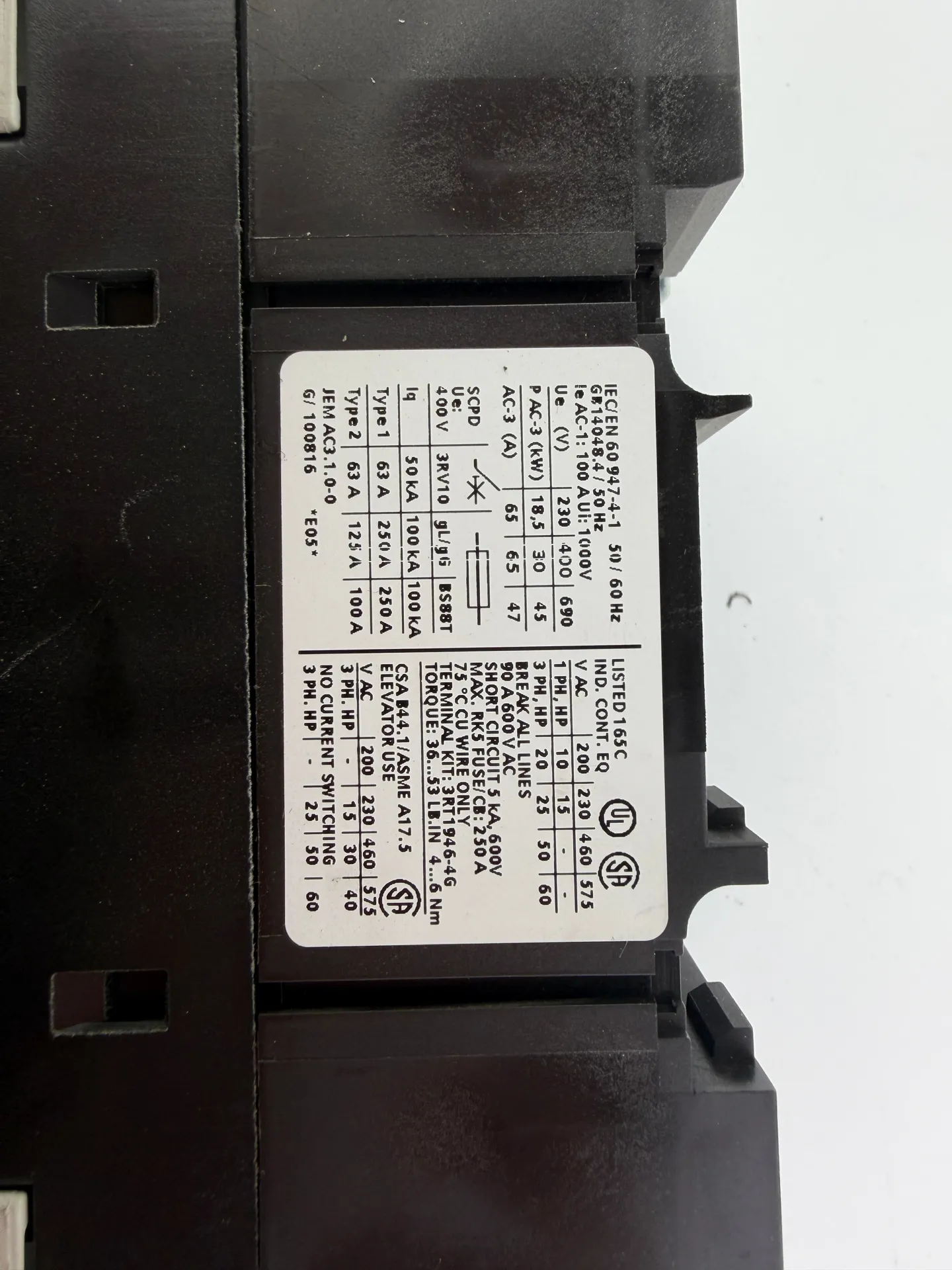 1x Siemens 3RT1044-1A Contactor, 3-Pole, AC-3, 65A, 230/400V - Thumbnail 8