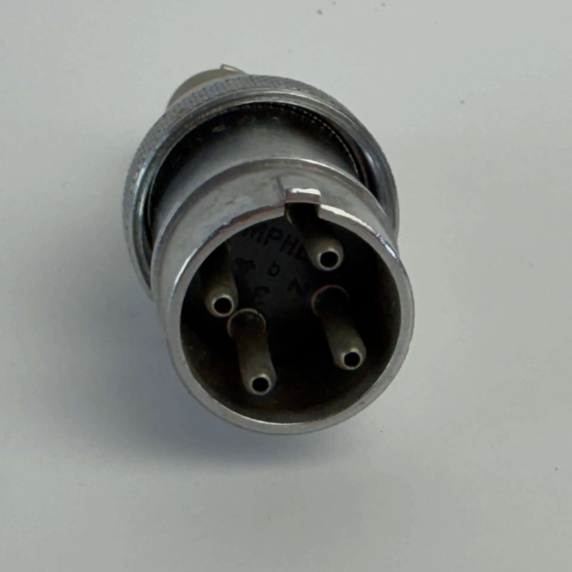 Lot of 2 Amphenol 4-Pin Male Circular Cable Connector Plugs Metal - Thumbnail 4