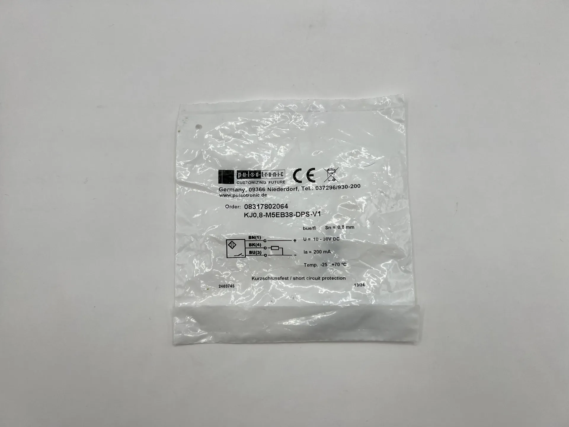 1x Pulsotronic 08317802064 Proximity Sensor KJ8-M5EB38-DPS-V1 - Image 1
