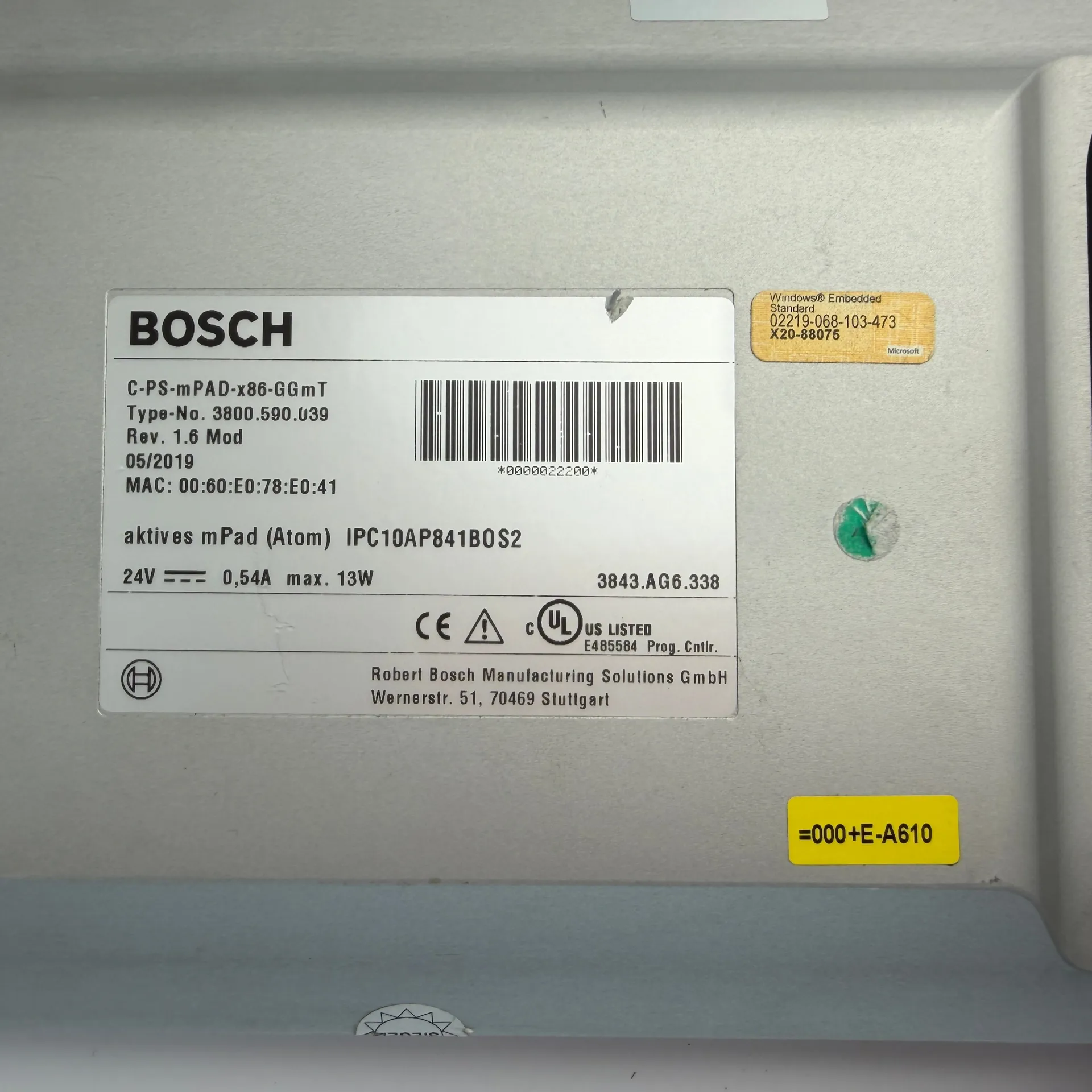 Parts/Repair Bosch C-PS-mPAD-x86-GGmT HMI Touch Panel 3800.590.039 Parts/Repair - Thumbnail 11