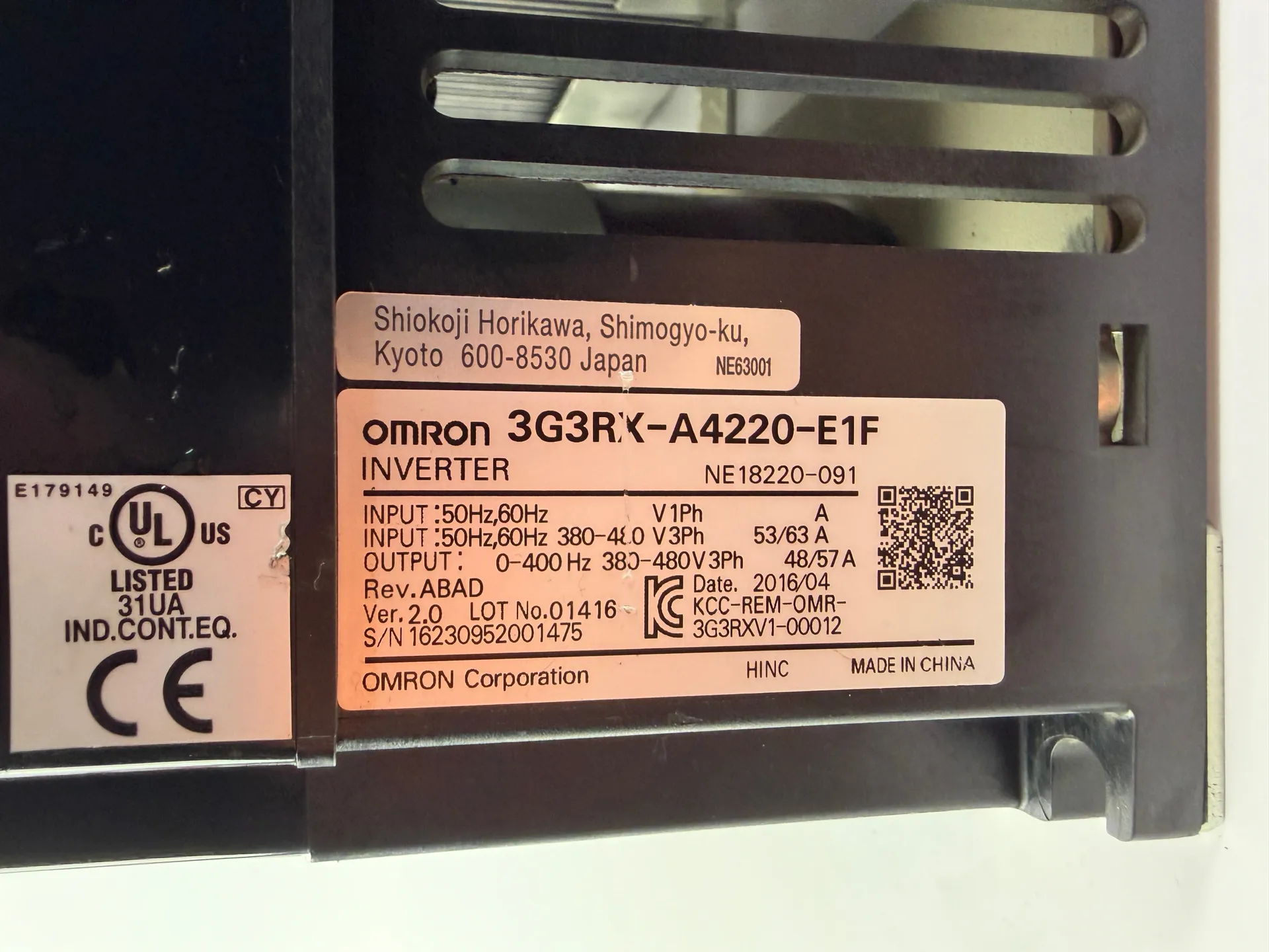 Omron 3G3RX-A4220-E1F RX Series Inverter 22kW 380-480V 3-Phase Frequency Drive - Thumbnail 9