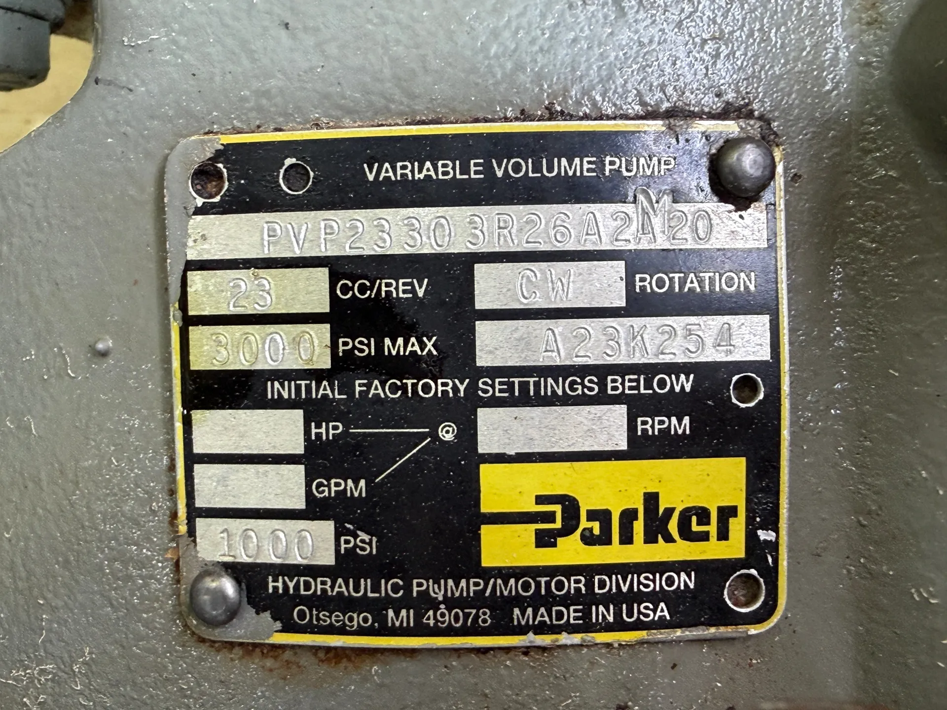 Parker PVP23303R26A2A20 Hydraulic Piston Pump + Baldor CM2333T 15HP Motor 230/460V - Thumbnail 10