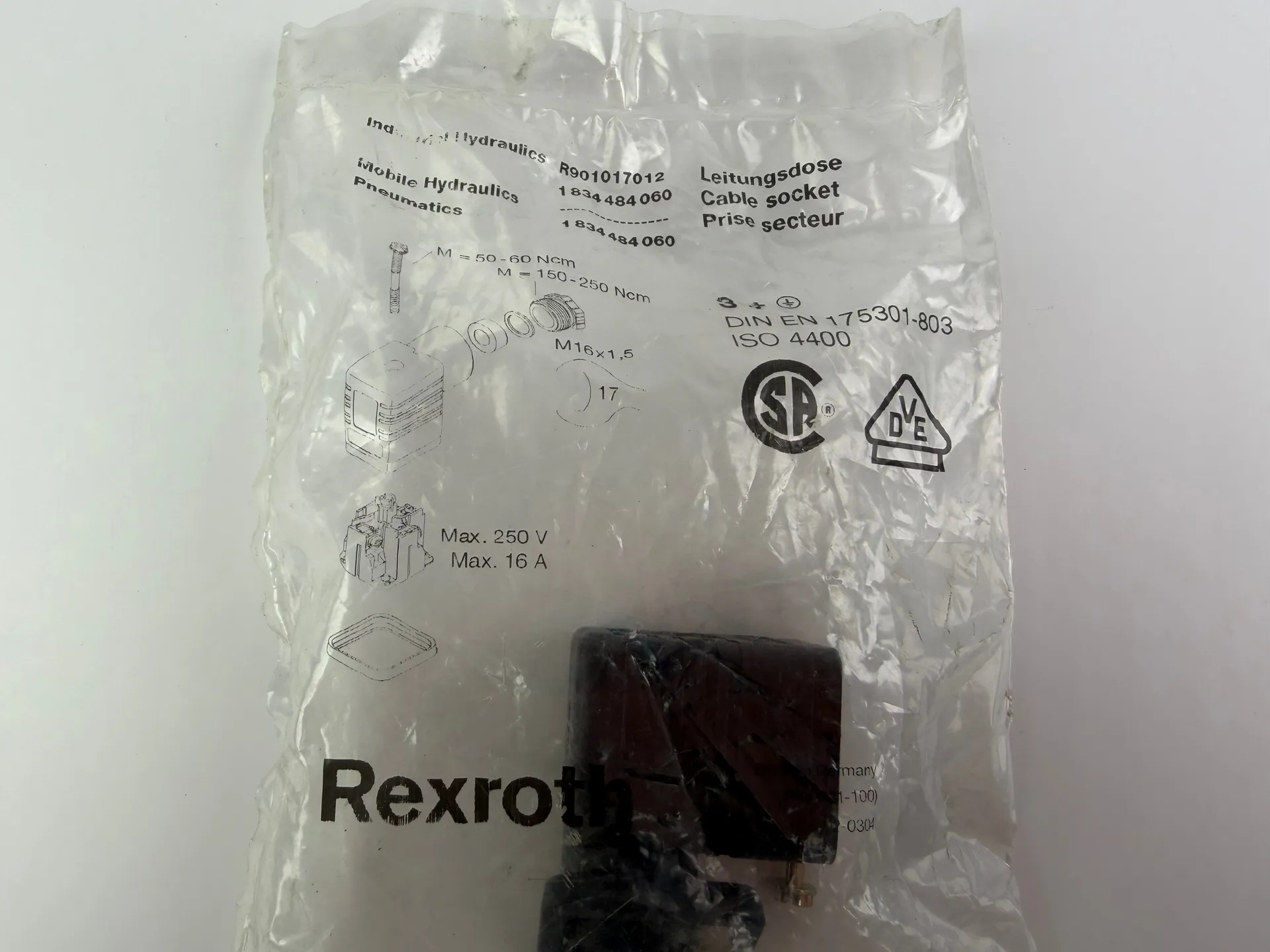 Rexroth R901017012 Cable Socket – Plug Connector (1 834 484 060) - Image 1