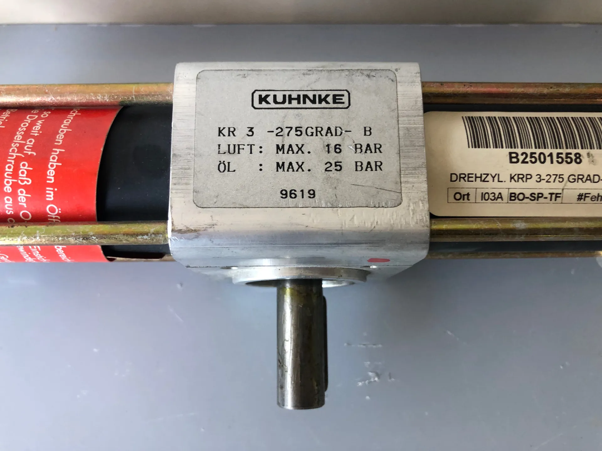 1x KUHNKE KR3-275GRAD-B Rotary Actuator 275° Pneumatic Rotary Drive - Thumbnail 3