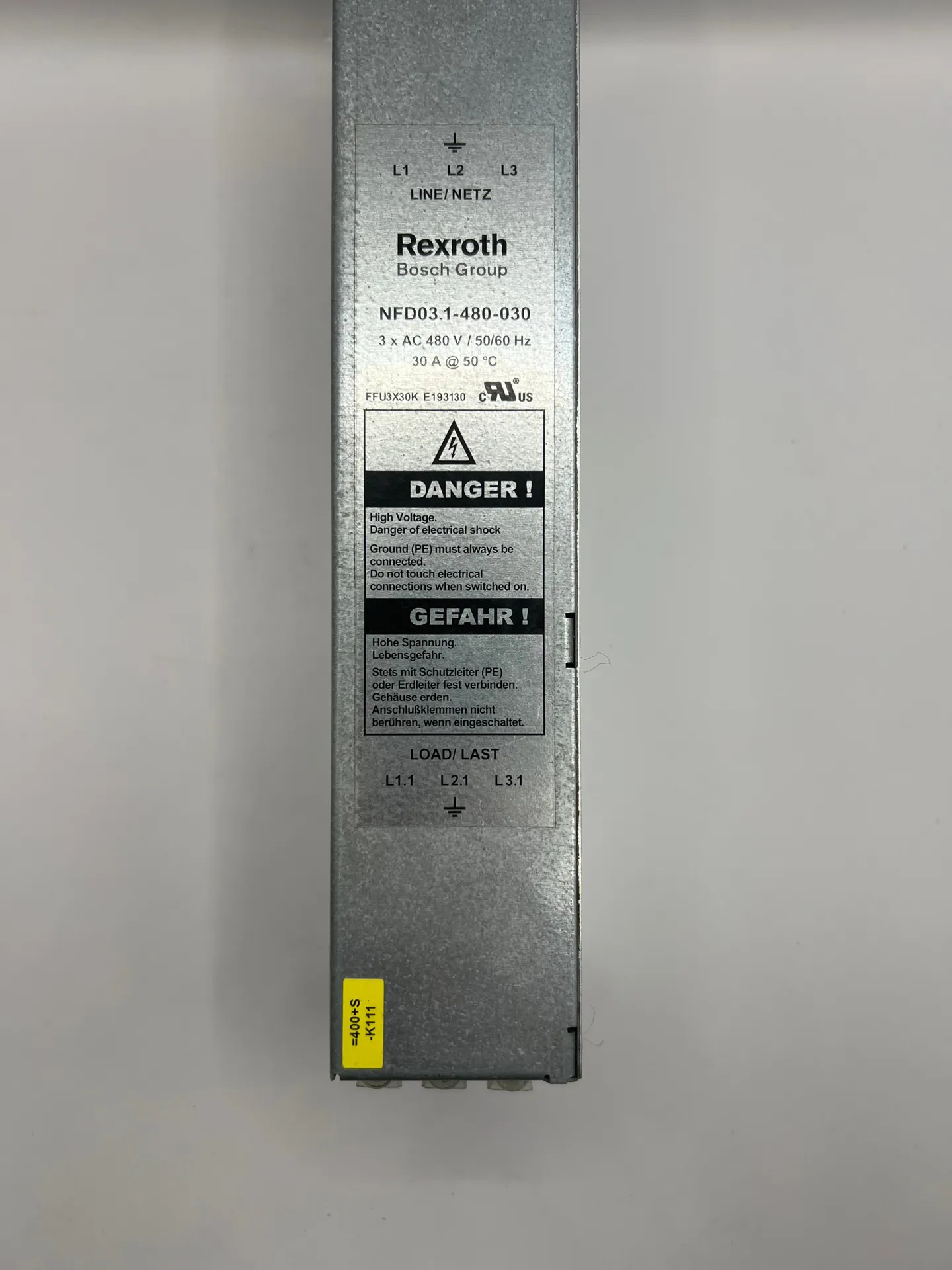1x Rexroth NFD03.1-480-030 Servo Drive EMC Main Line Filter 480V AC 3-Phase 30A - Thumbnail 2