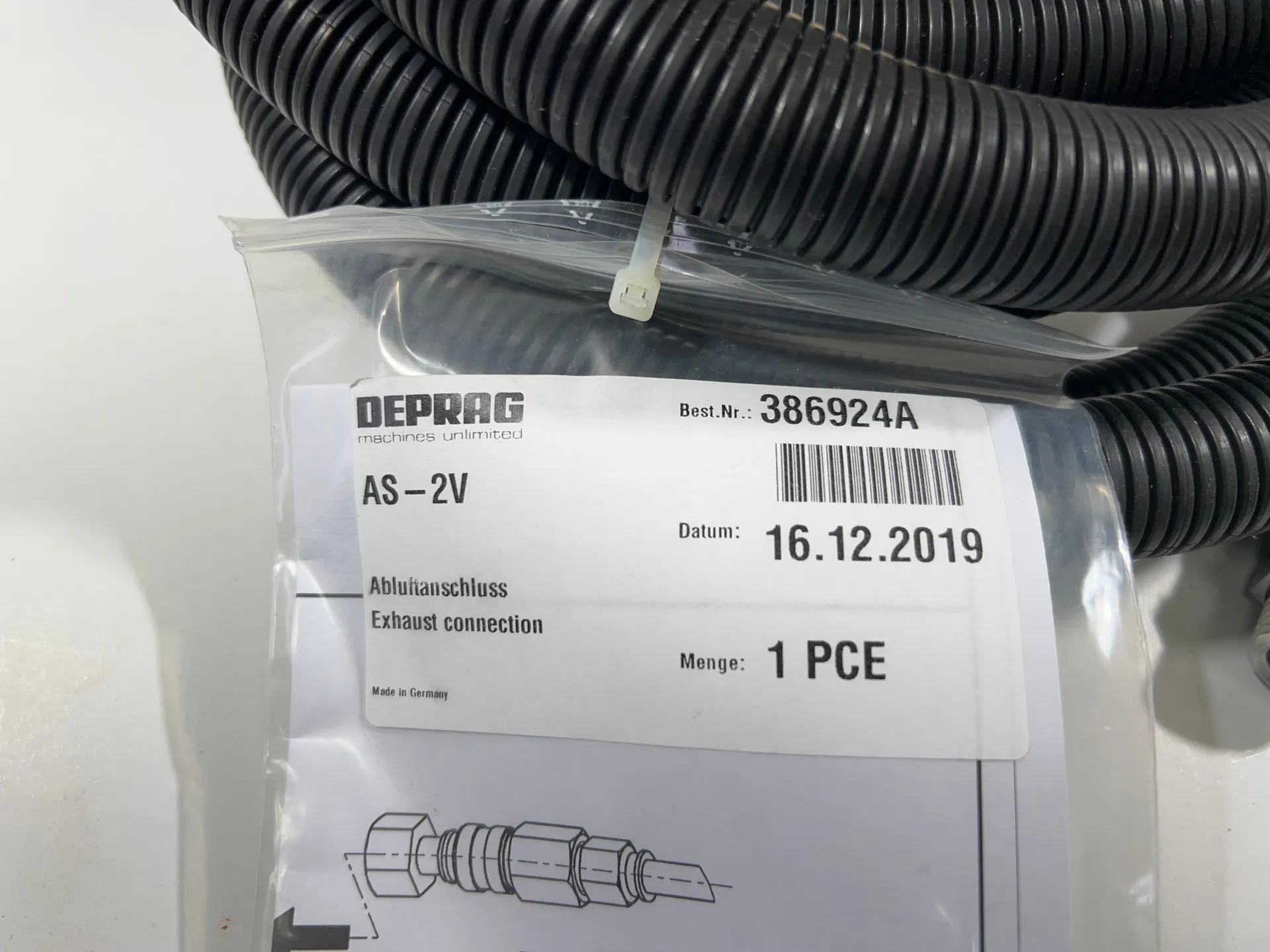 DEPRAG AS-2V 386924A Exhaust Connection - Image 1