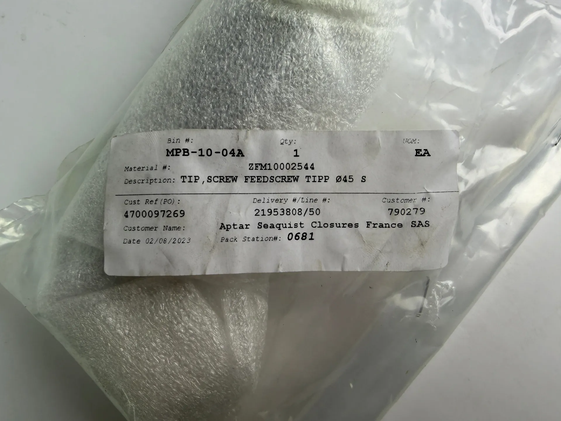 Feedscrew Schneckenspitze Nozzle fi45 mm – NEW - Image 1