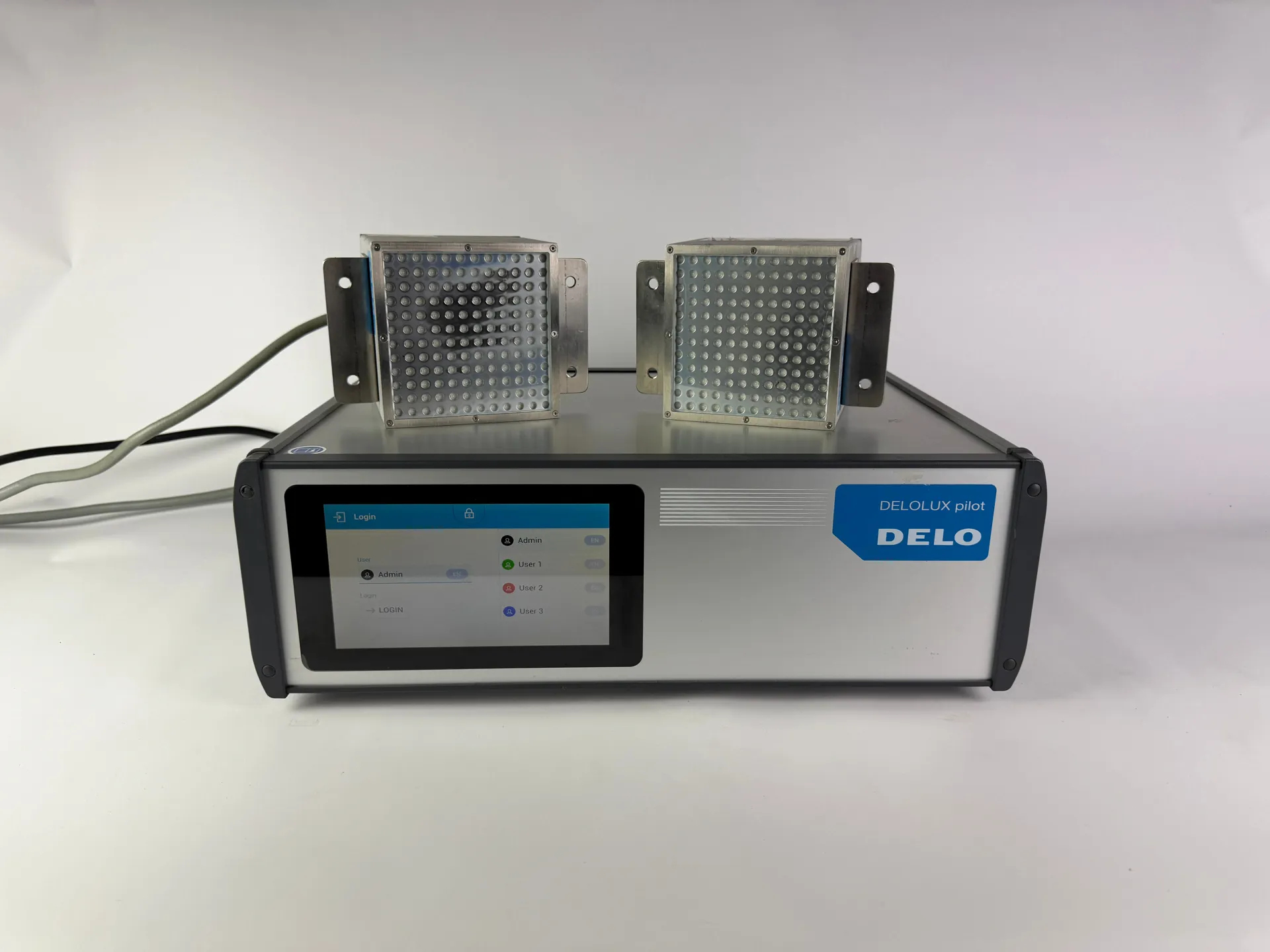 DELO DELOLUX pilot A4T Control Unit + 2× DELOLUX 20/400 A2 LED Heads – Complete UV Light Curing System - Image 1