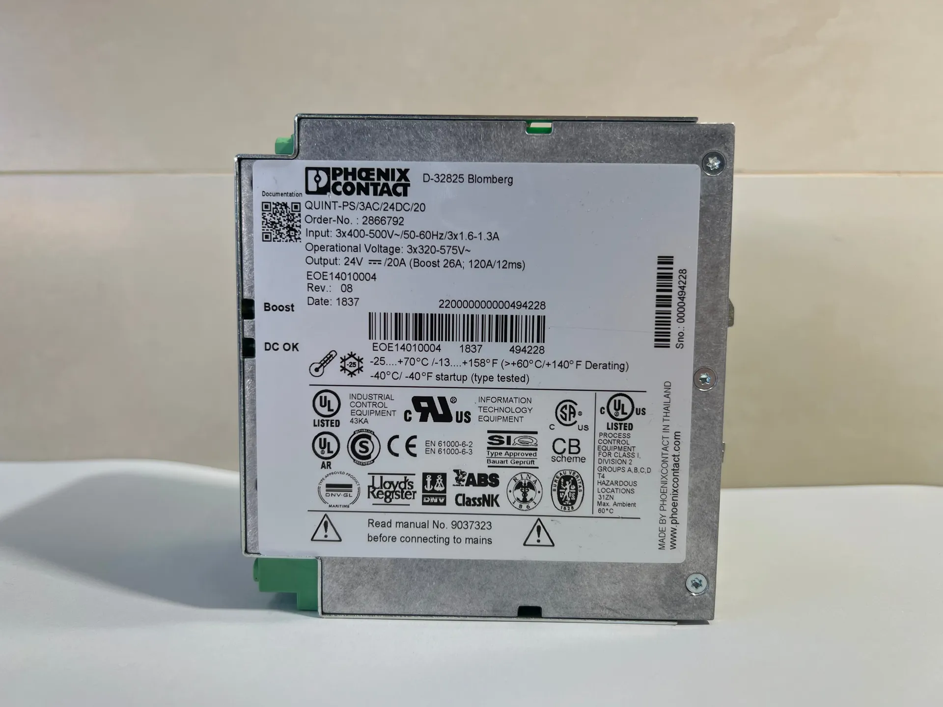 Phoenix Contact QUINT-PS/3AC/24DC/20 Power Supply Unit 2866792 - Thumbnail 3