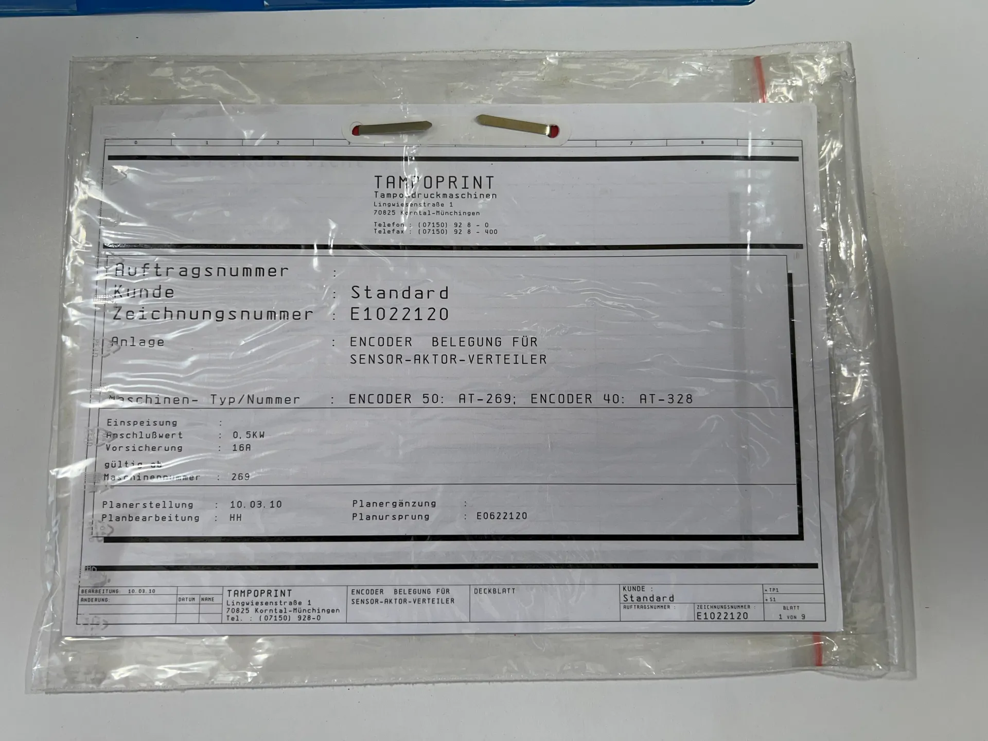 Tampoprint Encoder 40 EP – Operating Instructions, Setting Instructions & Spare Parts List - Thumbnail 5