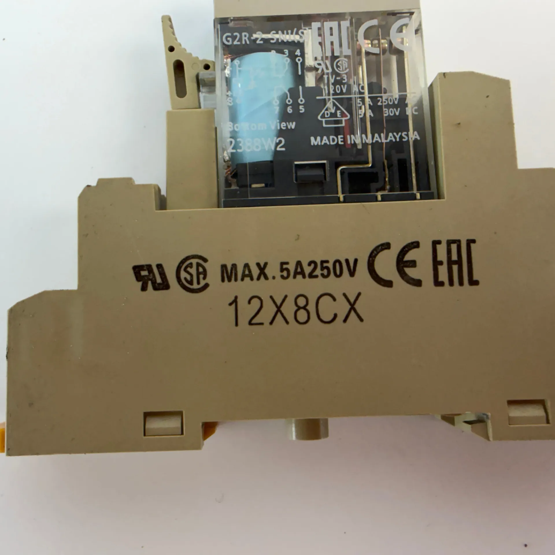 Lot of 3 Omron G2R-2-SNI(S) 24VDC Relay w/ P2RF-08-E Socket DIN Rail Mount - Thumbnail 2