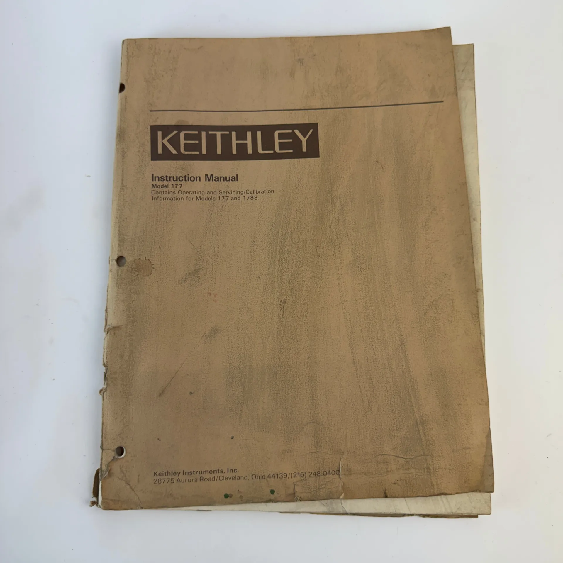 Keithley 29683 Model 177 Microvolt Digital Multimeter Instruction Service Calibration Manual - Thumbnail 2