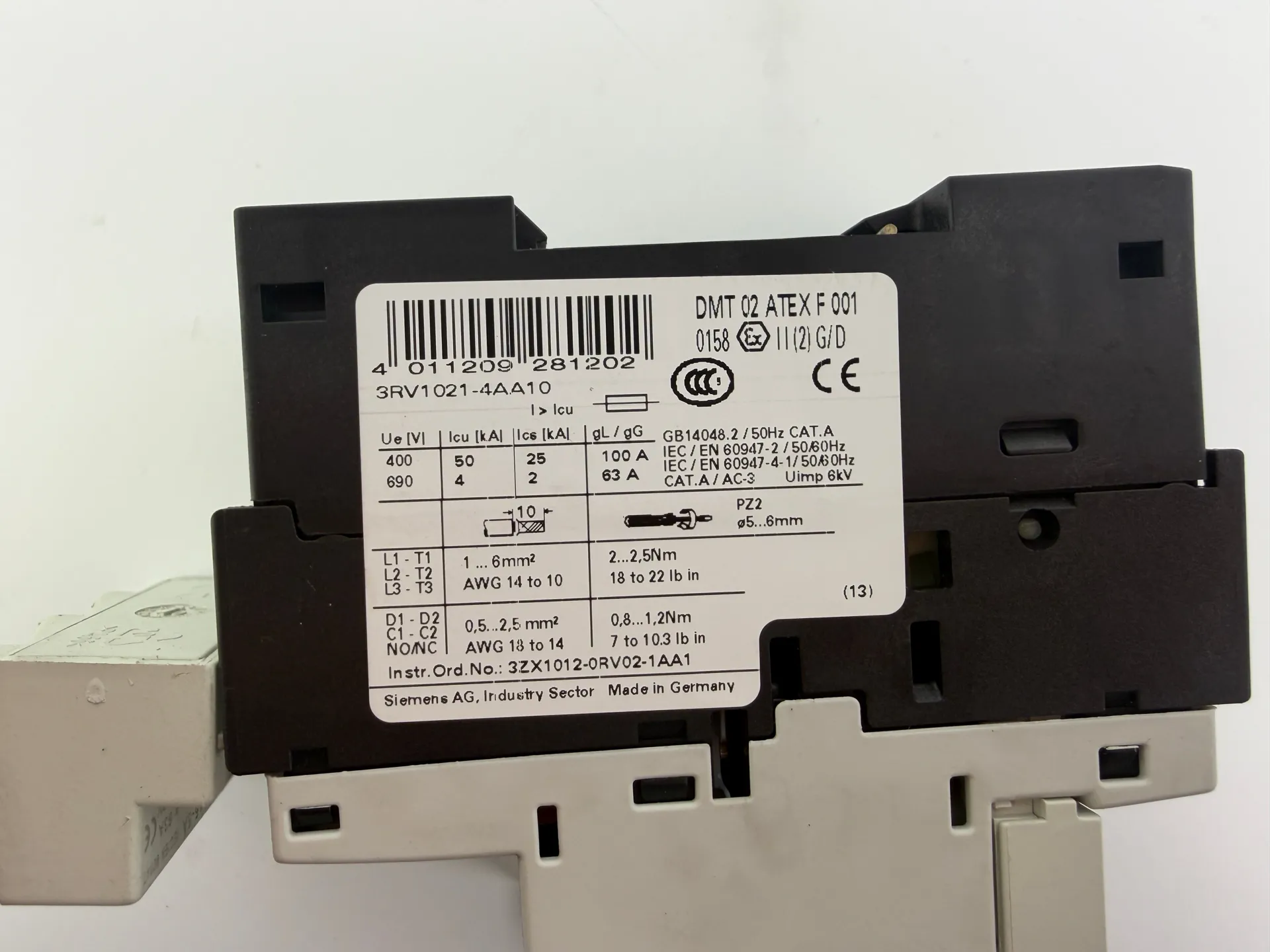 1x Siemens 3RV1021-4AA10 Motor Starter Protector Circuit Breaker - Thumbnail 4